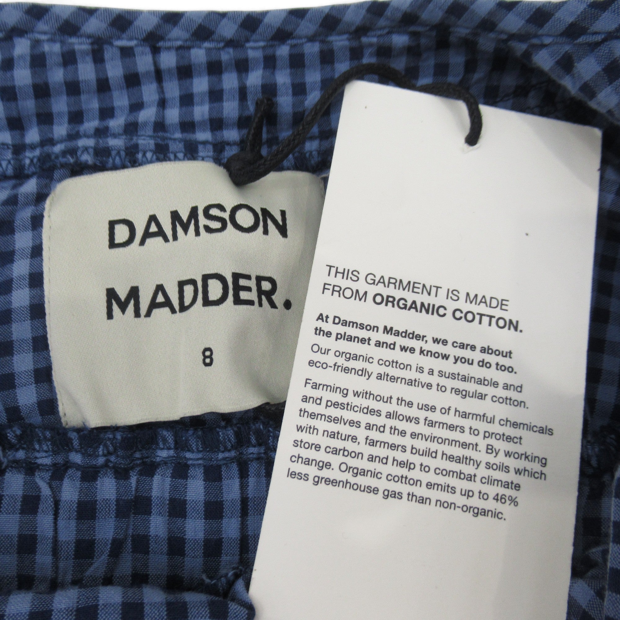 label image for Damson Madder Top UK 8 Blue Gingham Womenswear | Preloved 