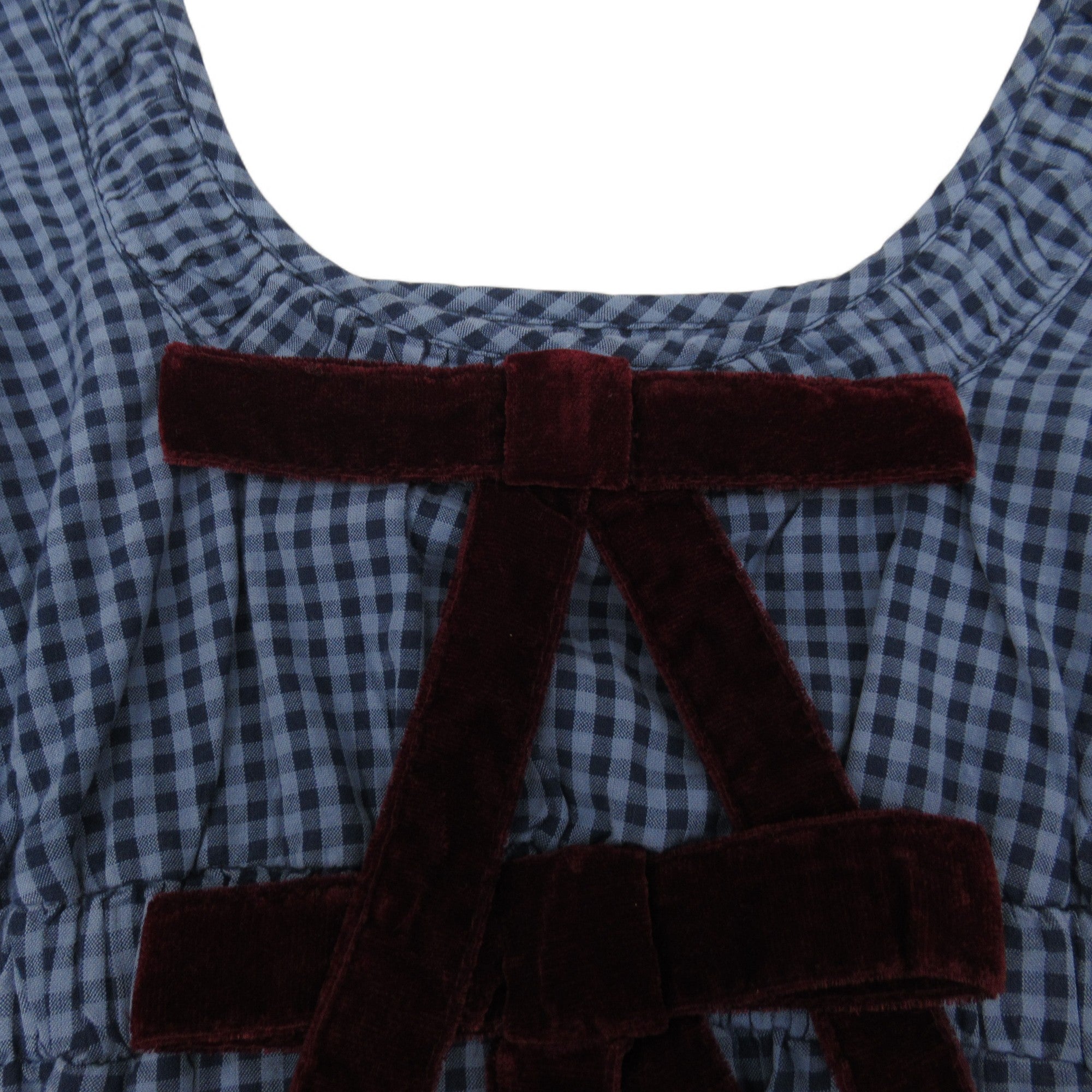 bow image for Damson Madder Top UK 8 Blue Gingham Womenswear | Preloved 