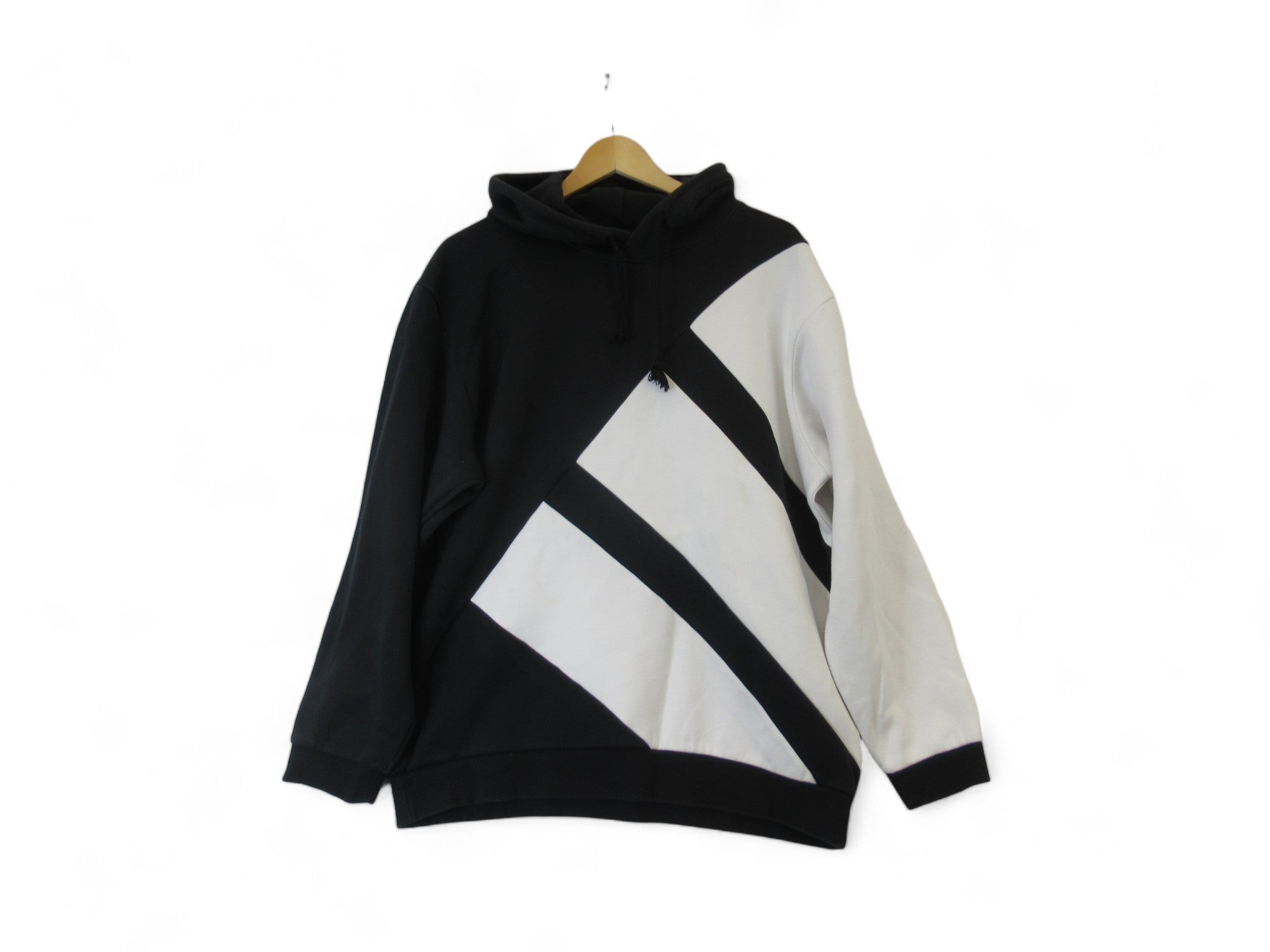 Front image for Adidas Black White Large Hoodie Menswear | Preloved 