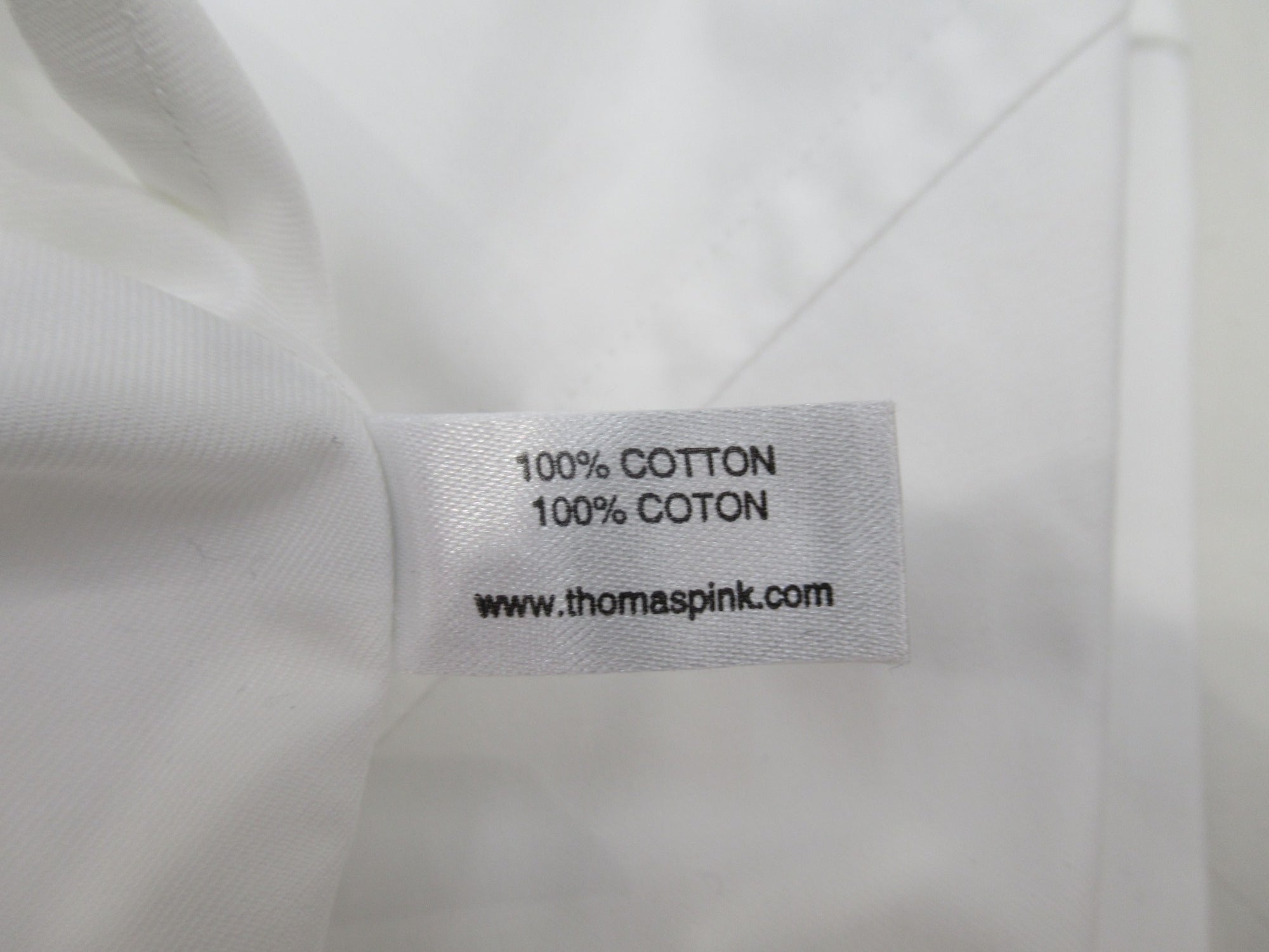 Care label image for Thomas Pink 17" White Cotton Formal Shirt Menswear | Preloved