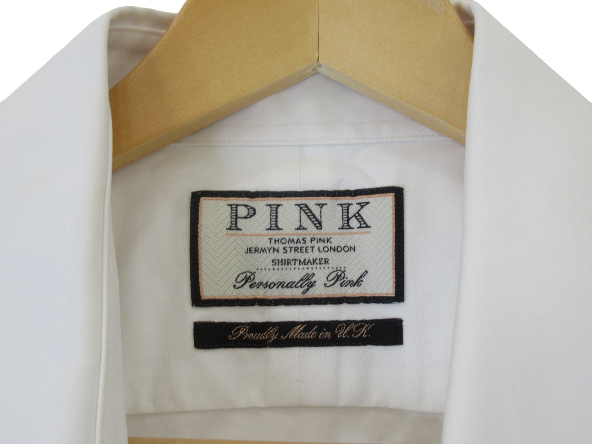 Brand label image for Thomas Pink 17" White Cotton Shirt Menswear | Preloved