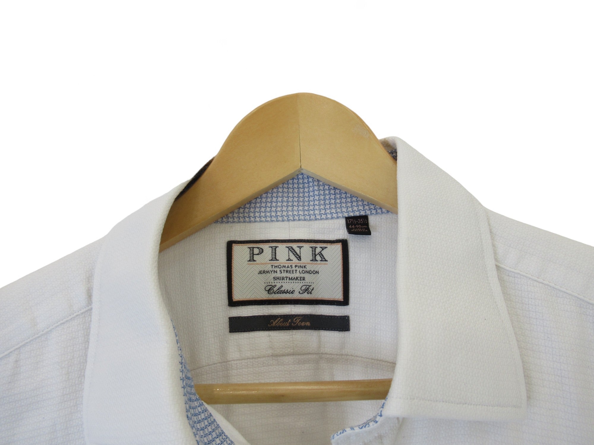 Brand label image for Thomas Pink 17.5" White Textured Formal Shirt Menswear | Preloved