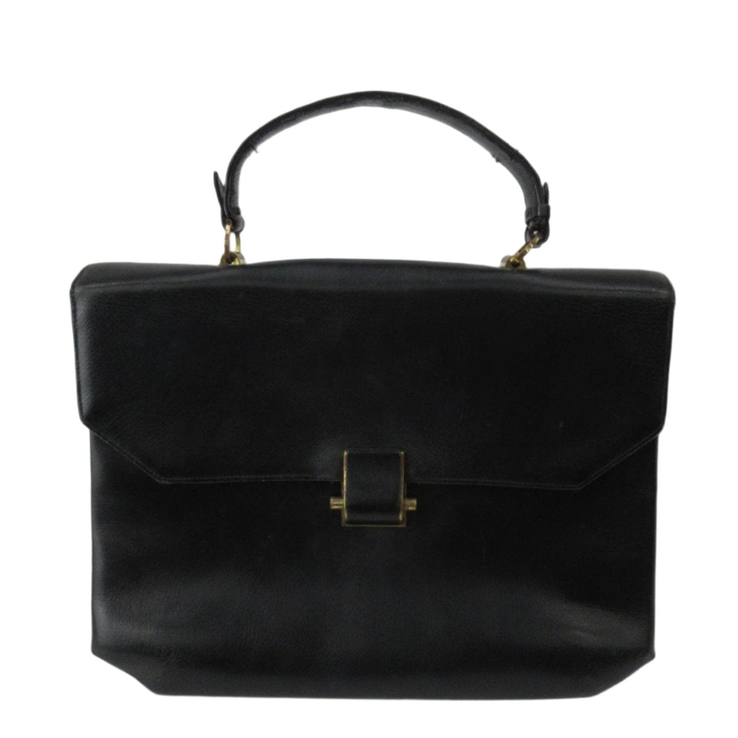 Front image for Comtesse Modell Leather Vintage Handbag Black Womenswear | Preloved