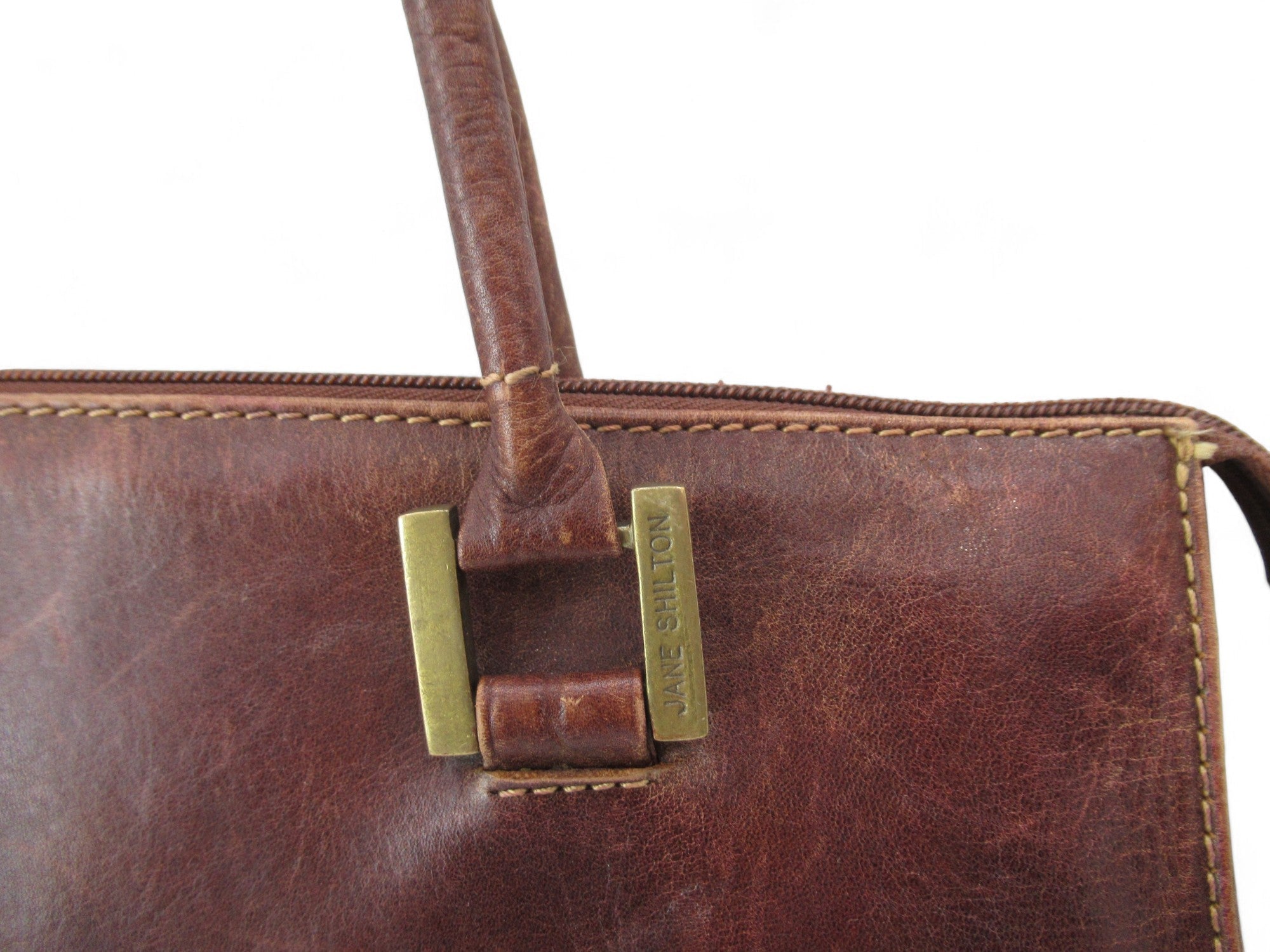 Hardware image for Jane Shilton Vintage Brown Handbag Leather Womenswear | Preloved