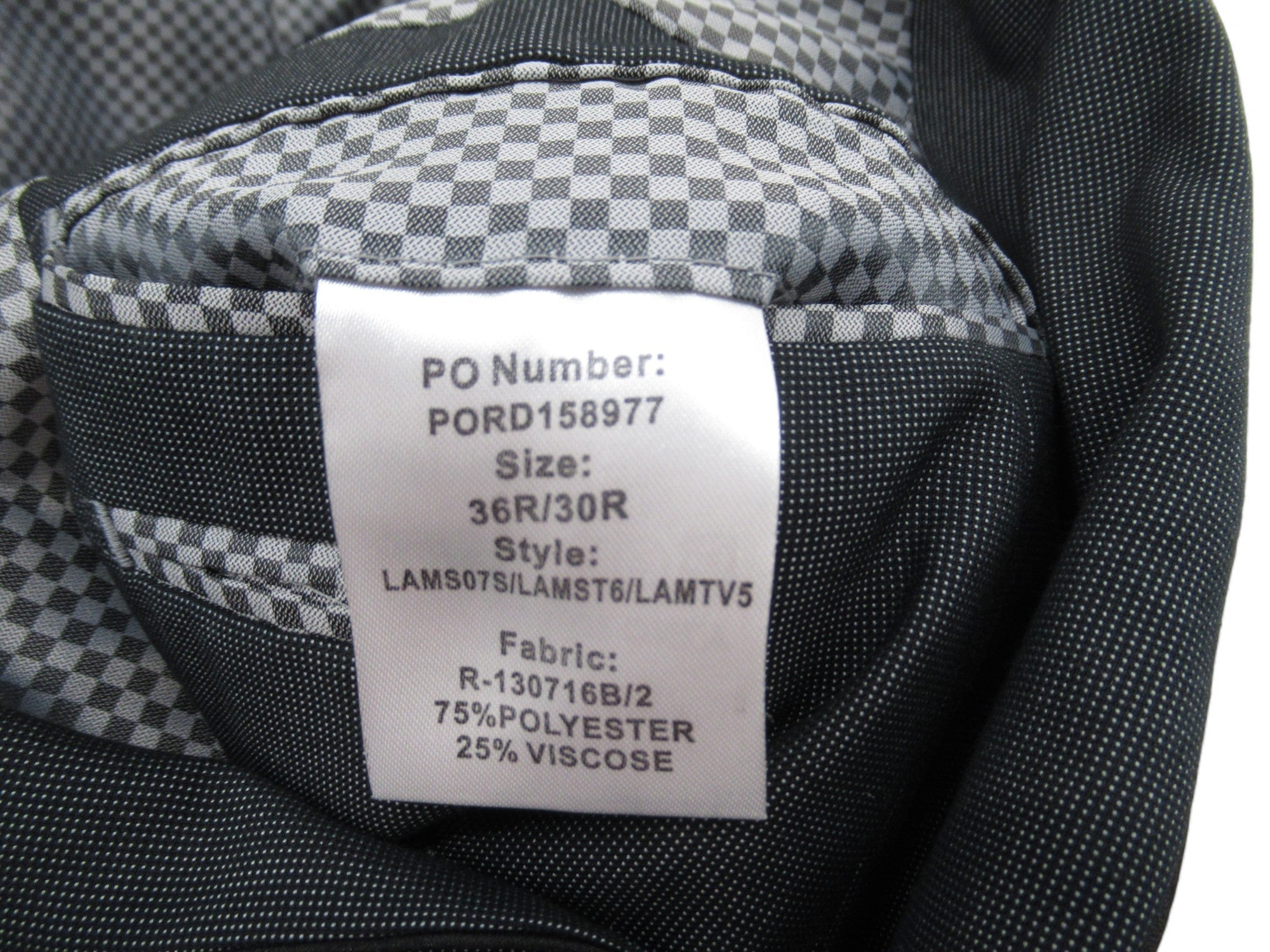 Care label image for Lambretta 3 Piece Suit 36R/30R Black Grey Formal Menswear | Preloved