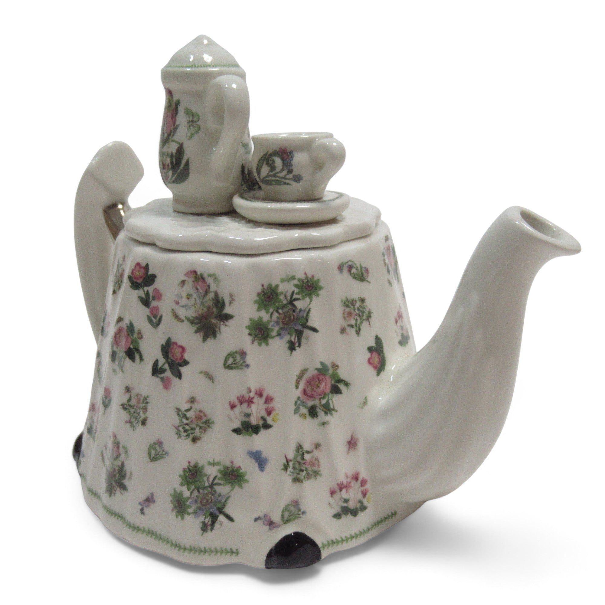 Front spout image of Portmeirion Botanic Garden Miniature Teapot 1-Cup 6 Oz.