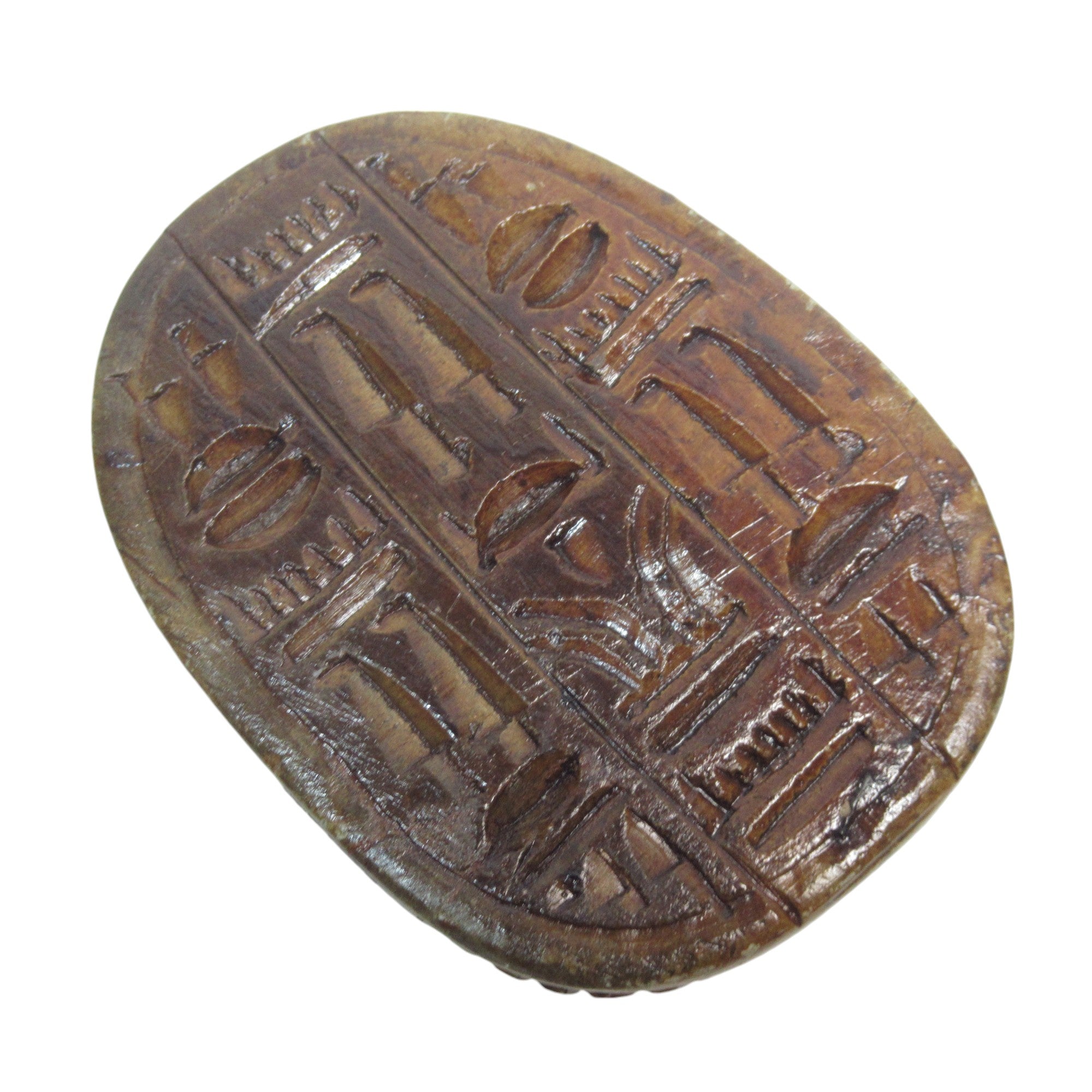 Underside image of Scarab Beetle Egyptian Carved Stone Sculpture Figure 8.5cm