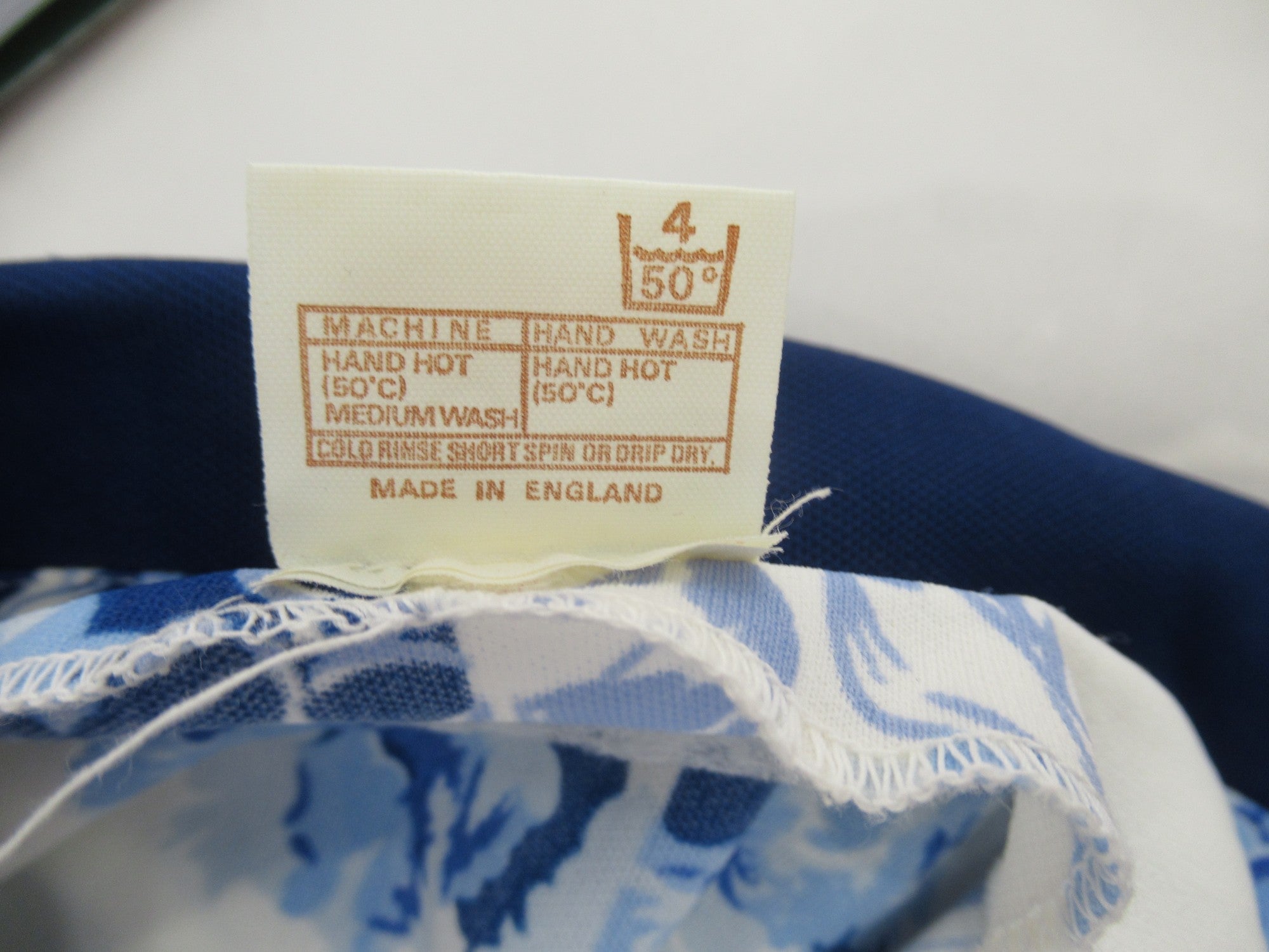 Care label image for Unbranded Vintage Small White Blue Dress 1960 Womenswear | Preloved