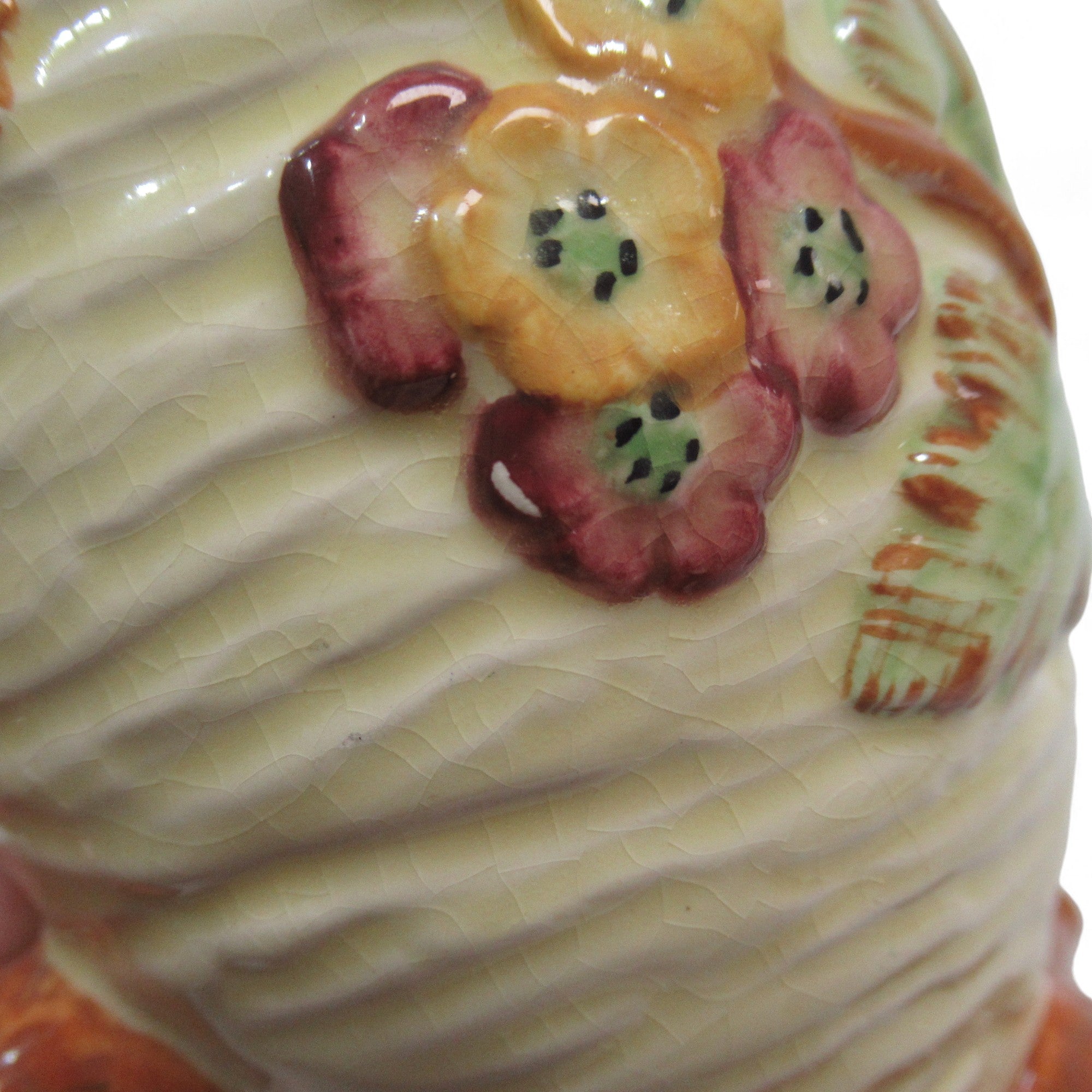 Close up image of Staffordshire Shorter & Sons Strauss Jug Pitcher Painted