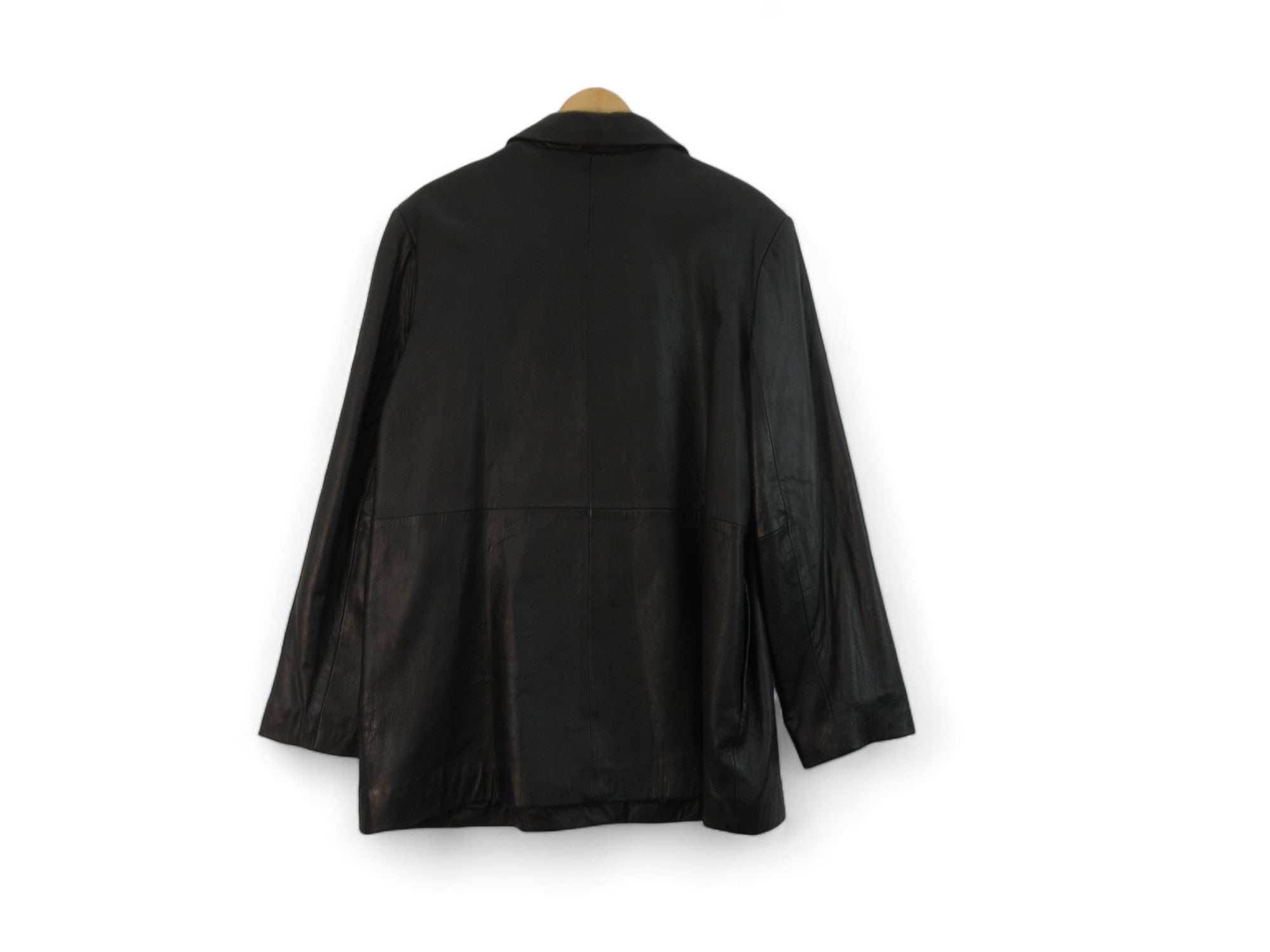 Back image for Cotton Traders UK 18 Black Leather Jacket Womenswear | Preloved