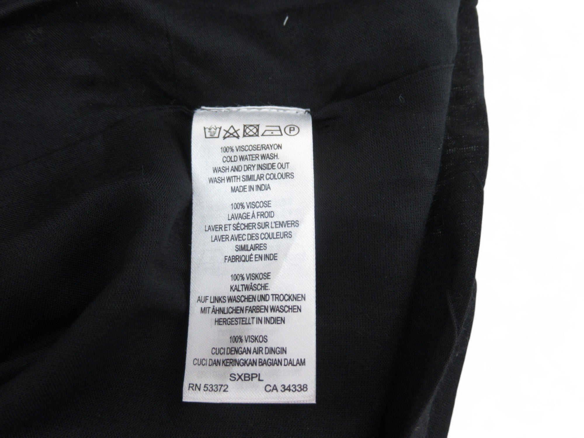 Care label image for French Connection Small Black Frill Dress Womenswear | Preloved 