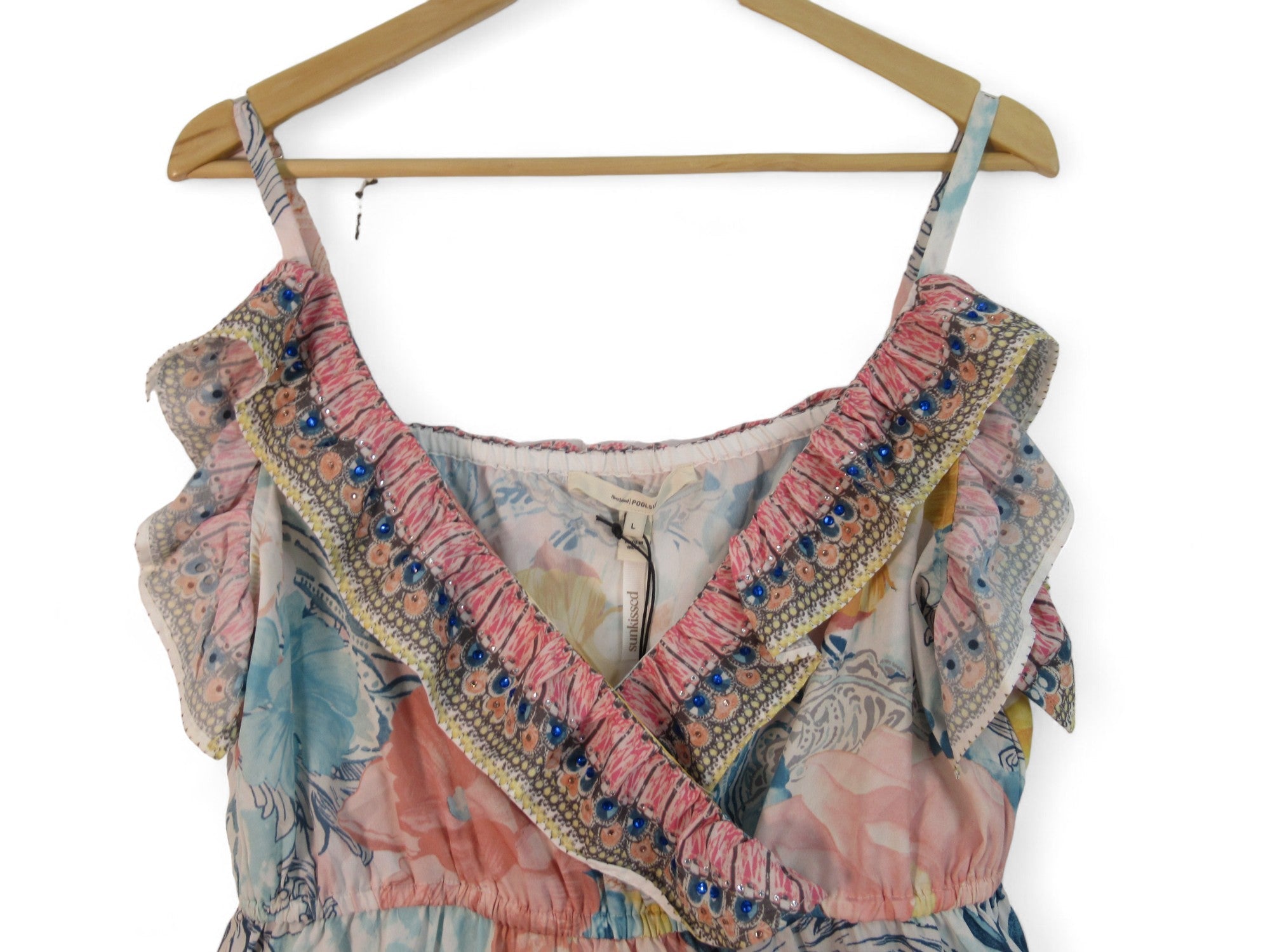 Close up front image for River Island Large Multicoloured Jumpsuit Shorts Womenswear | Preloved