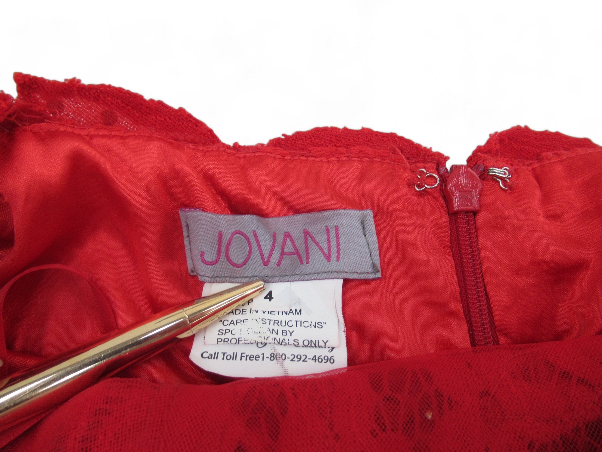 Brand label image for Jovani Small Red Prom Gown Dress Womenswear | Preloved 