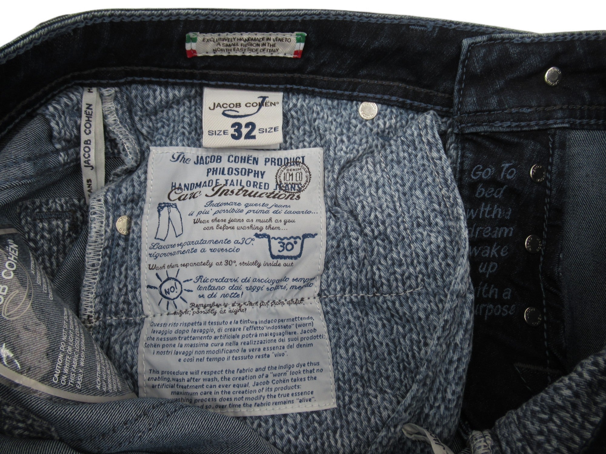 Size label image for Jacob Cohen Tailored 32 Blue Denim Jeans Menswear | Preloved