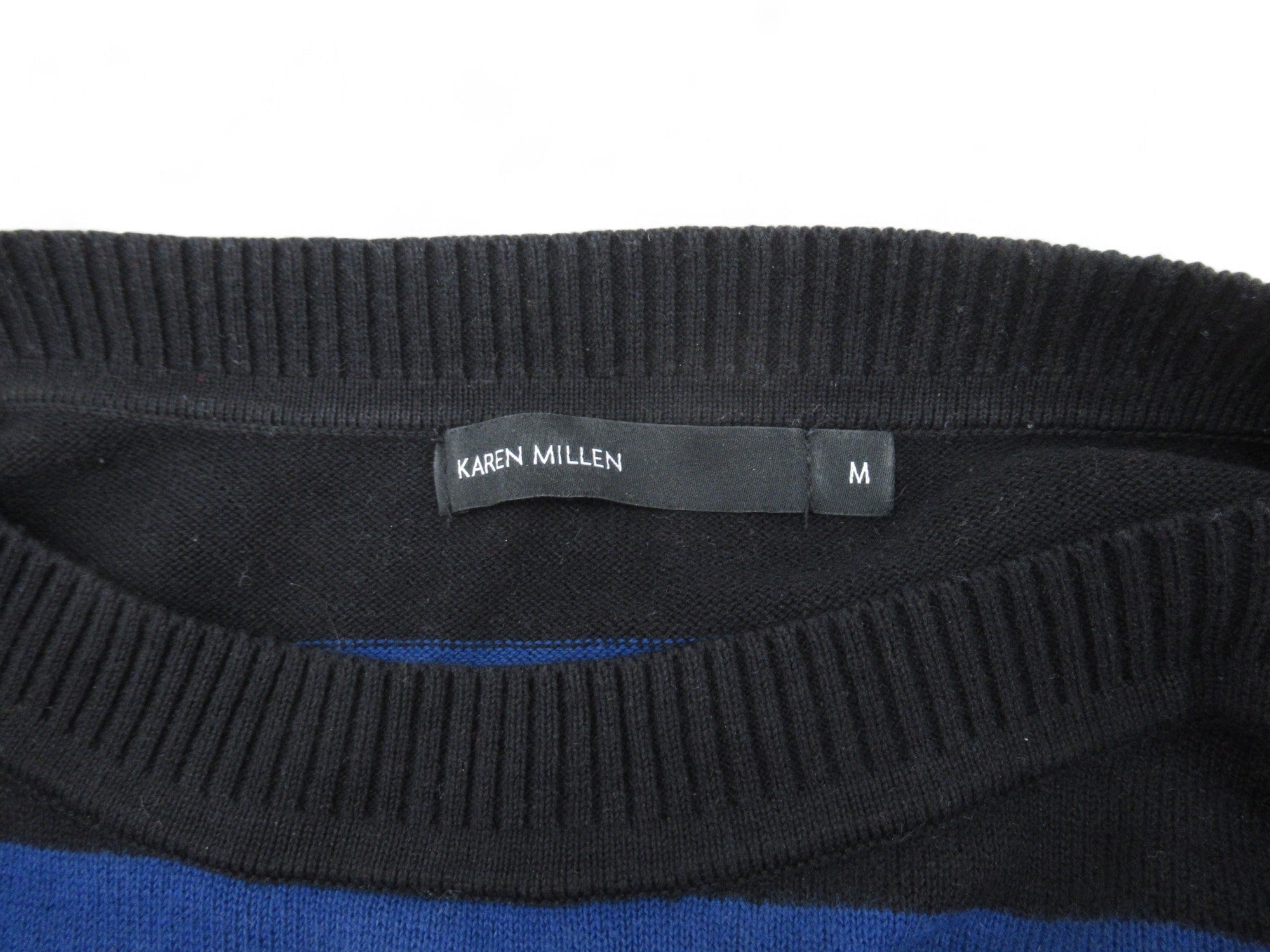 Label image for Karen Millen Medium Black Blue Knit Top Womenswear | Preloved