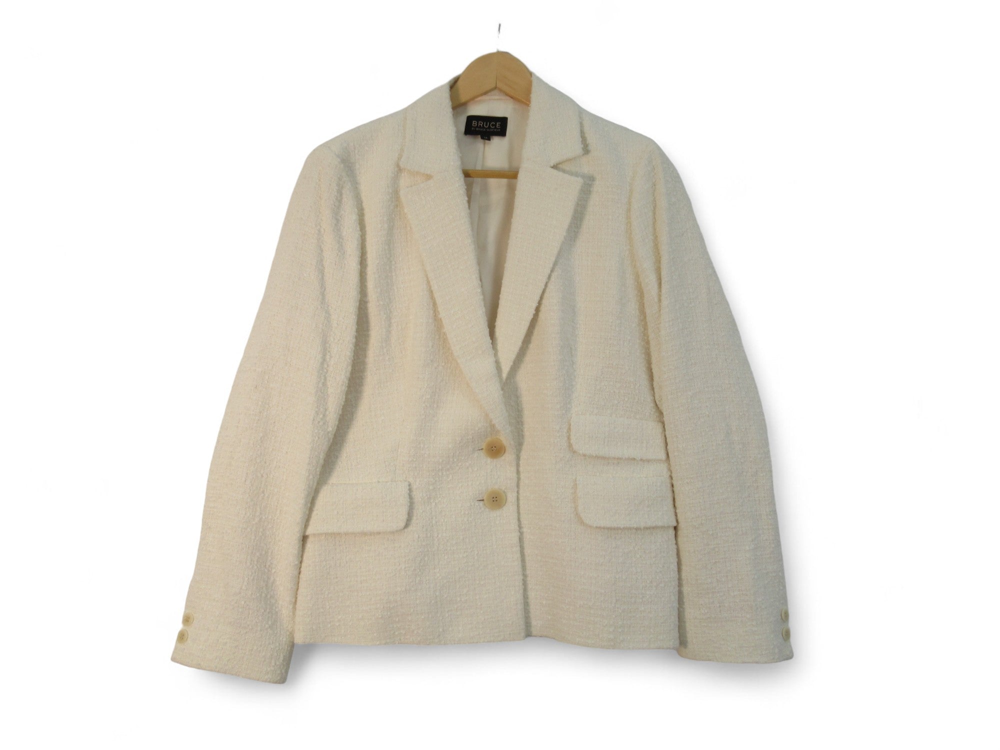 Front image for Bruce Oldfield UK 14 Ivory Blazer Jacket Womenswear | Preloved