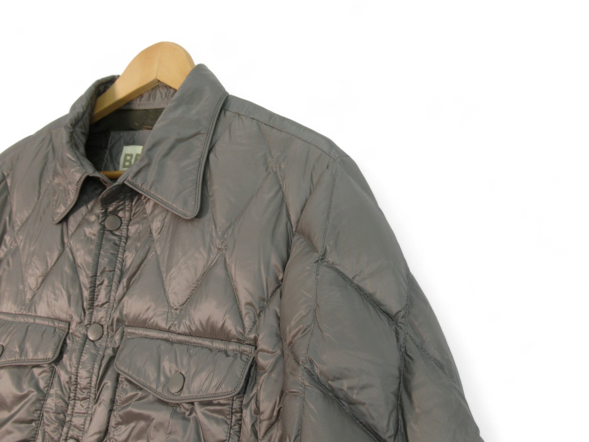 Side image for BPD Large Grey Silver Padded Jacket Menswear | Preloved