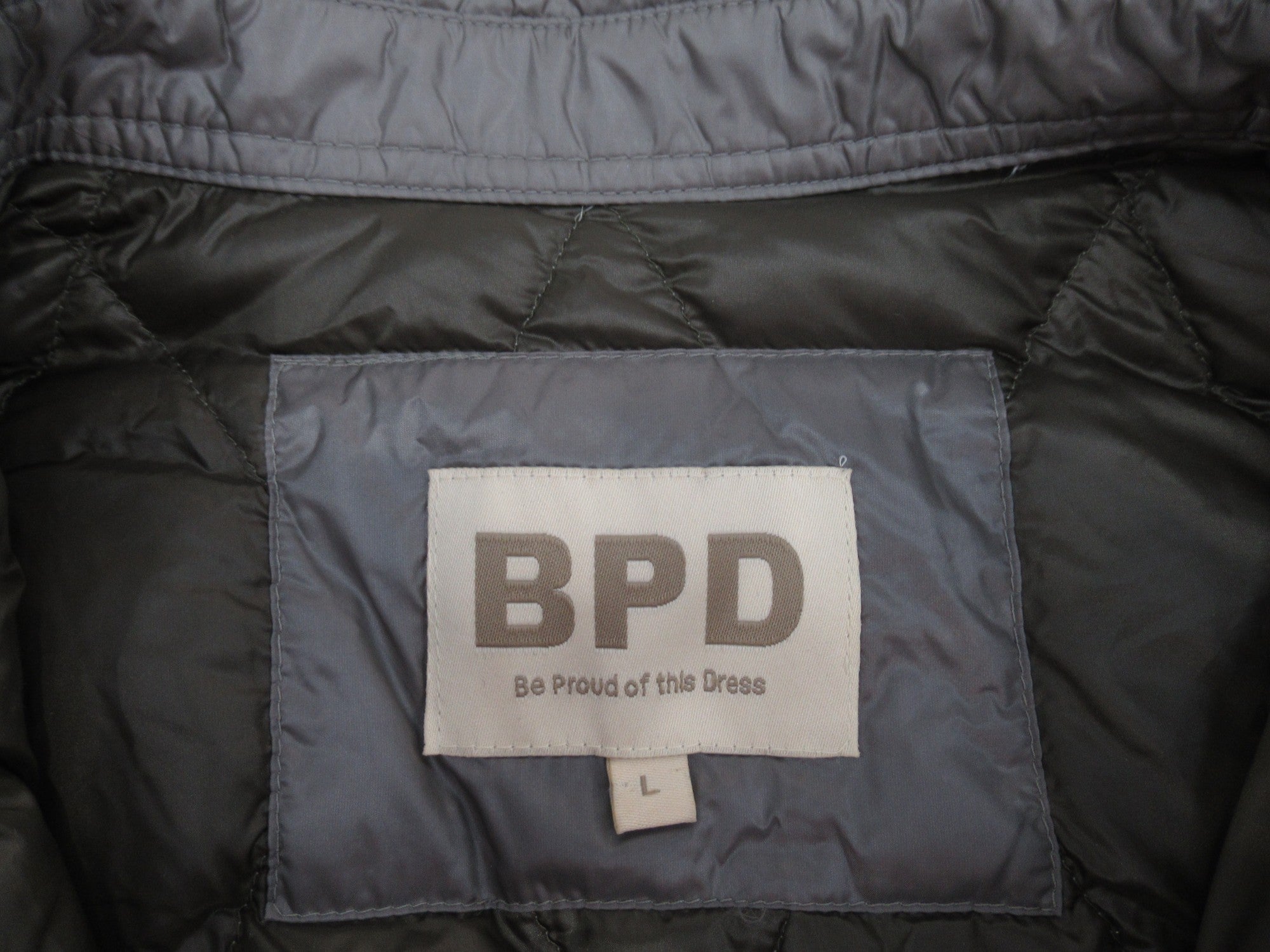 Label image for BPD Large Grey Silver Padded Jacket Menswear | Preloved