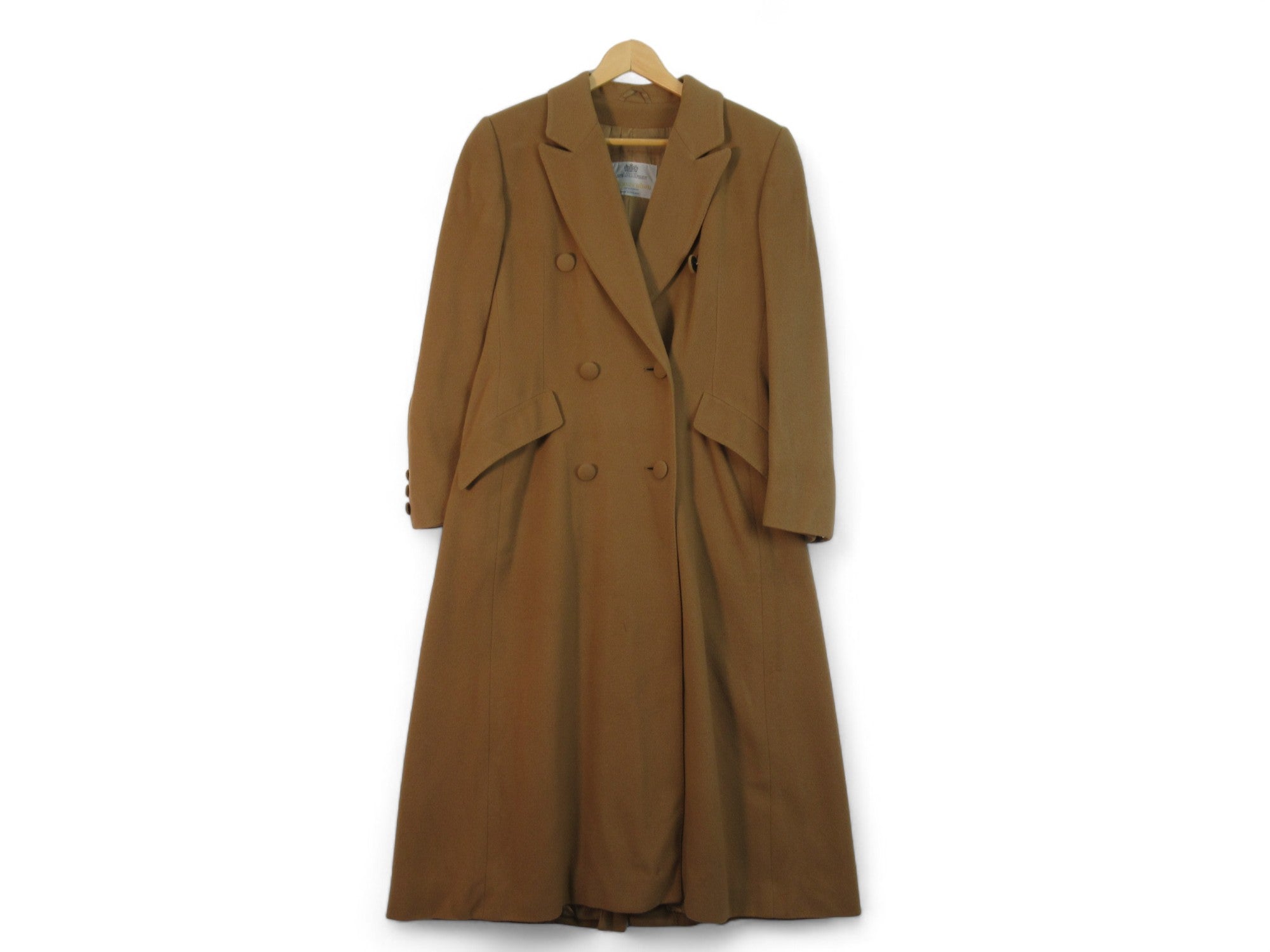 Front image for Aquascutum UK 12 Camel Wool Cashmere Overcoat Womenswear | Preloved