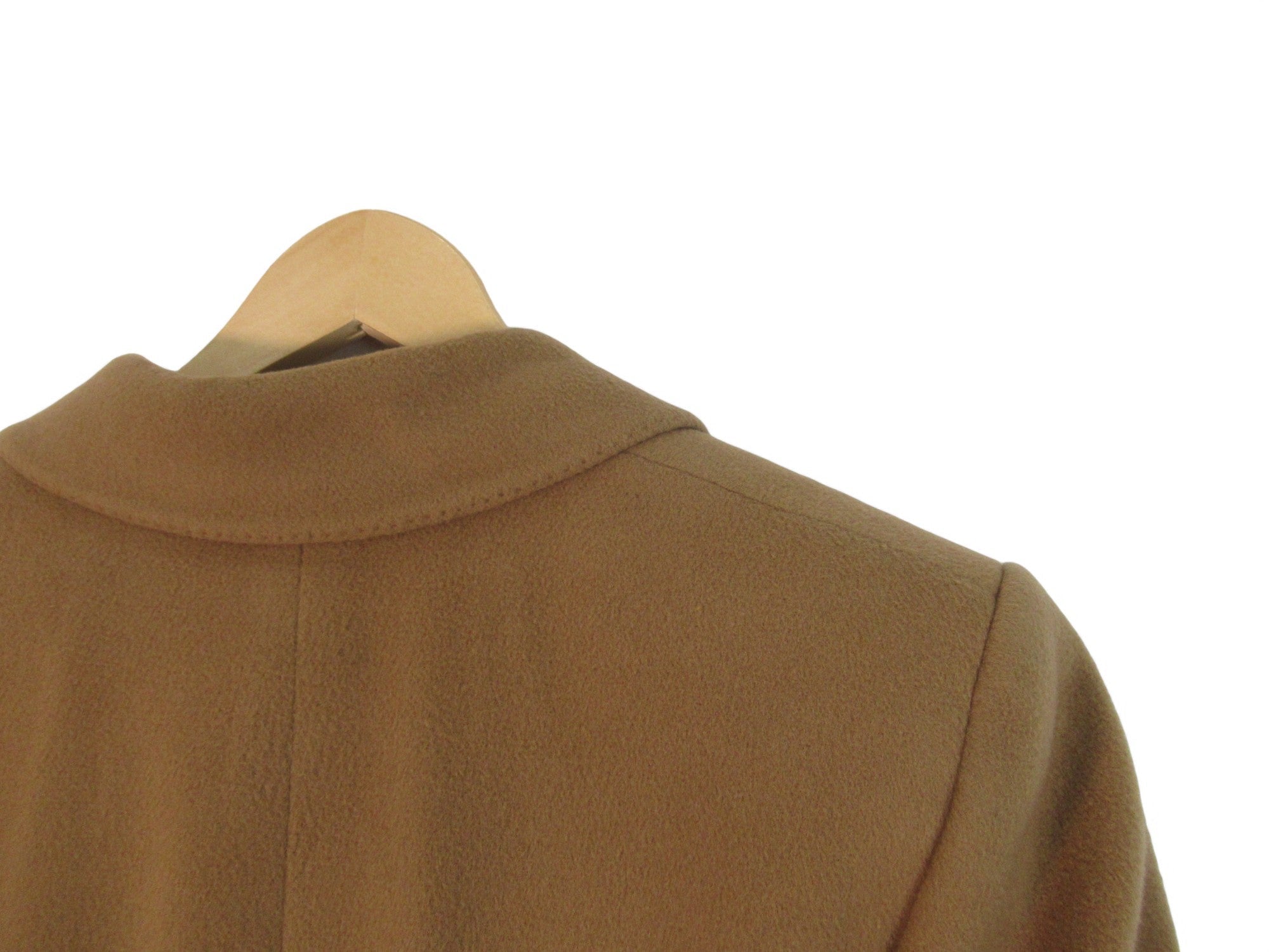 Shoulder image for Aquascutum UK 12 Camel Wool Cashmere Overcoat Womenswear | Preloved