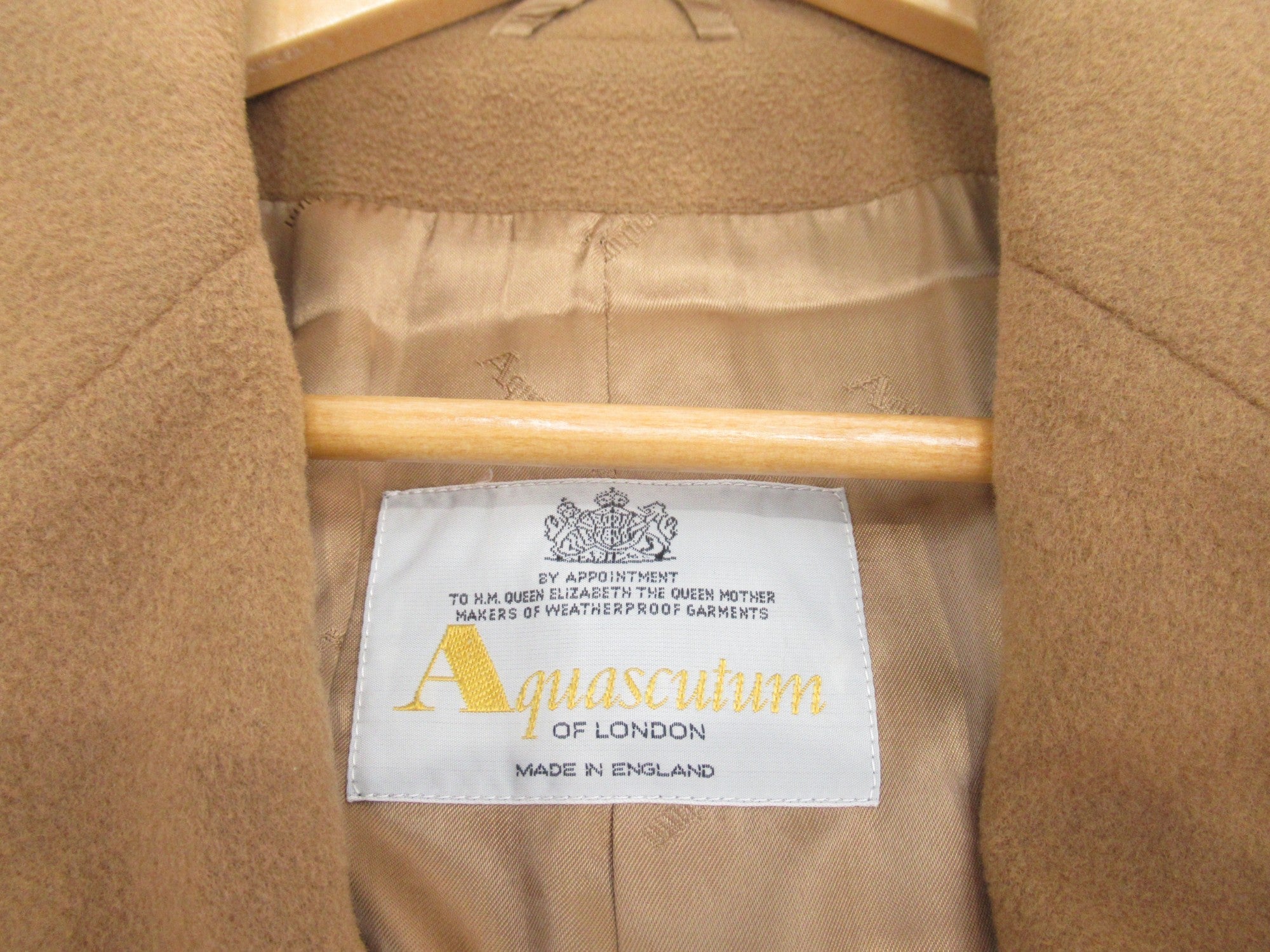 brand label image for Aquascutum UK 12 Camel Wool Cashmere Overcoat Womenswear | Preloved