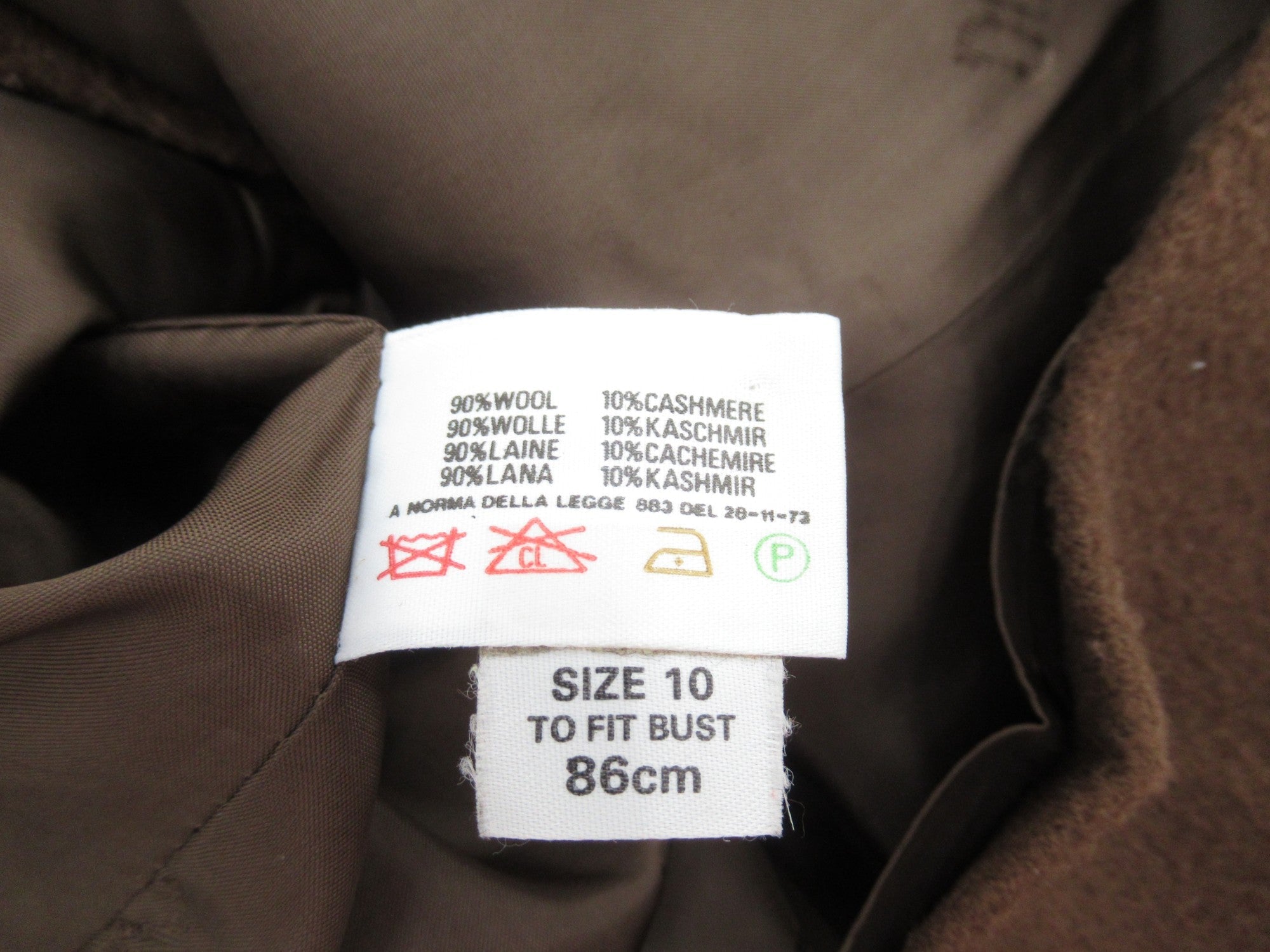 Care label image for Daks Signature UK 10 Brown Blazer Wool Cashmere Womenswear | Preloved 