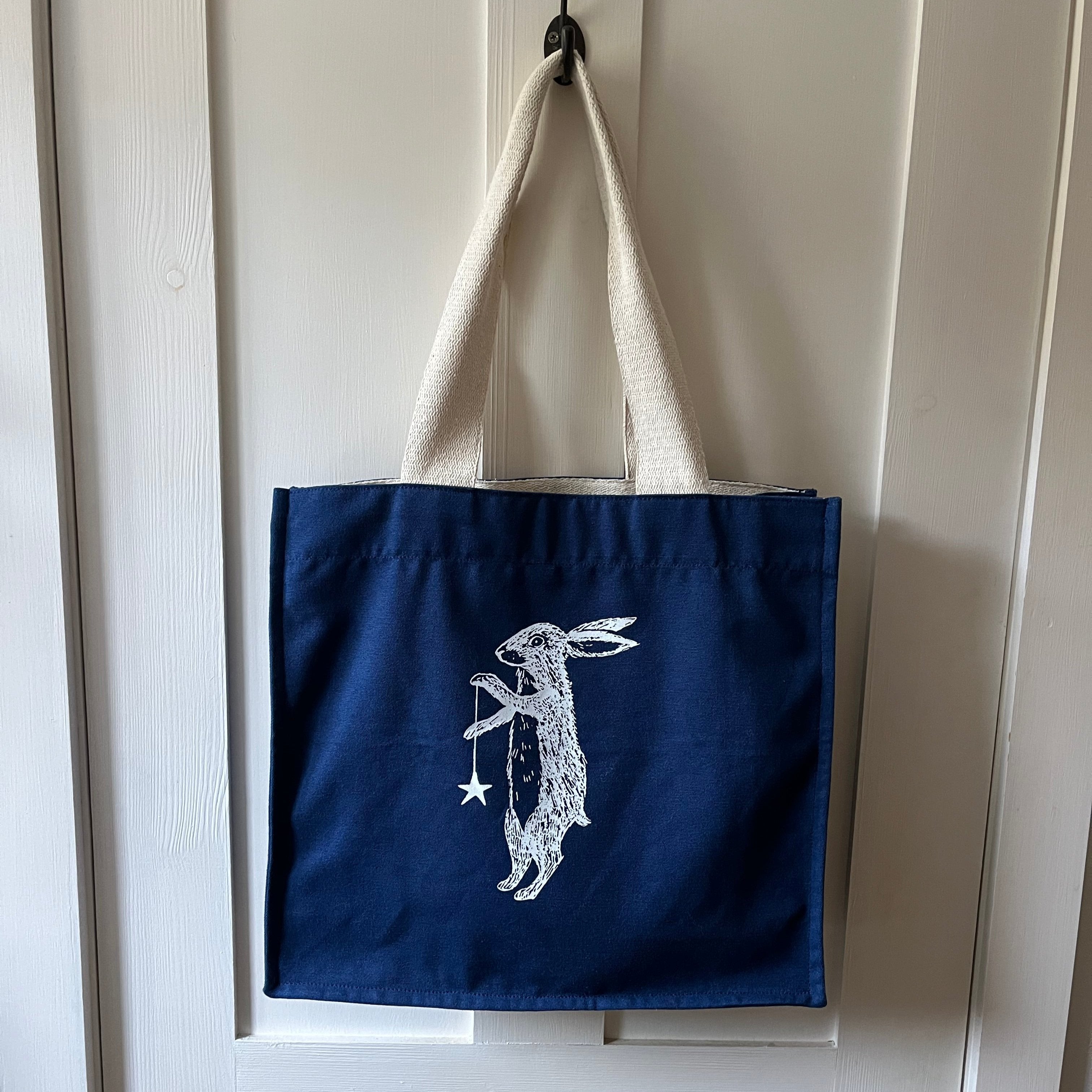 Woodland rabbit recycled cotton bag