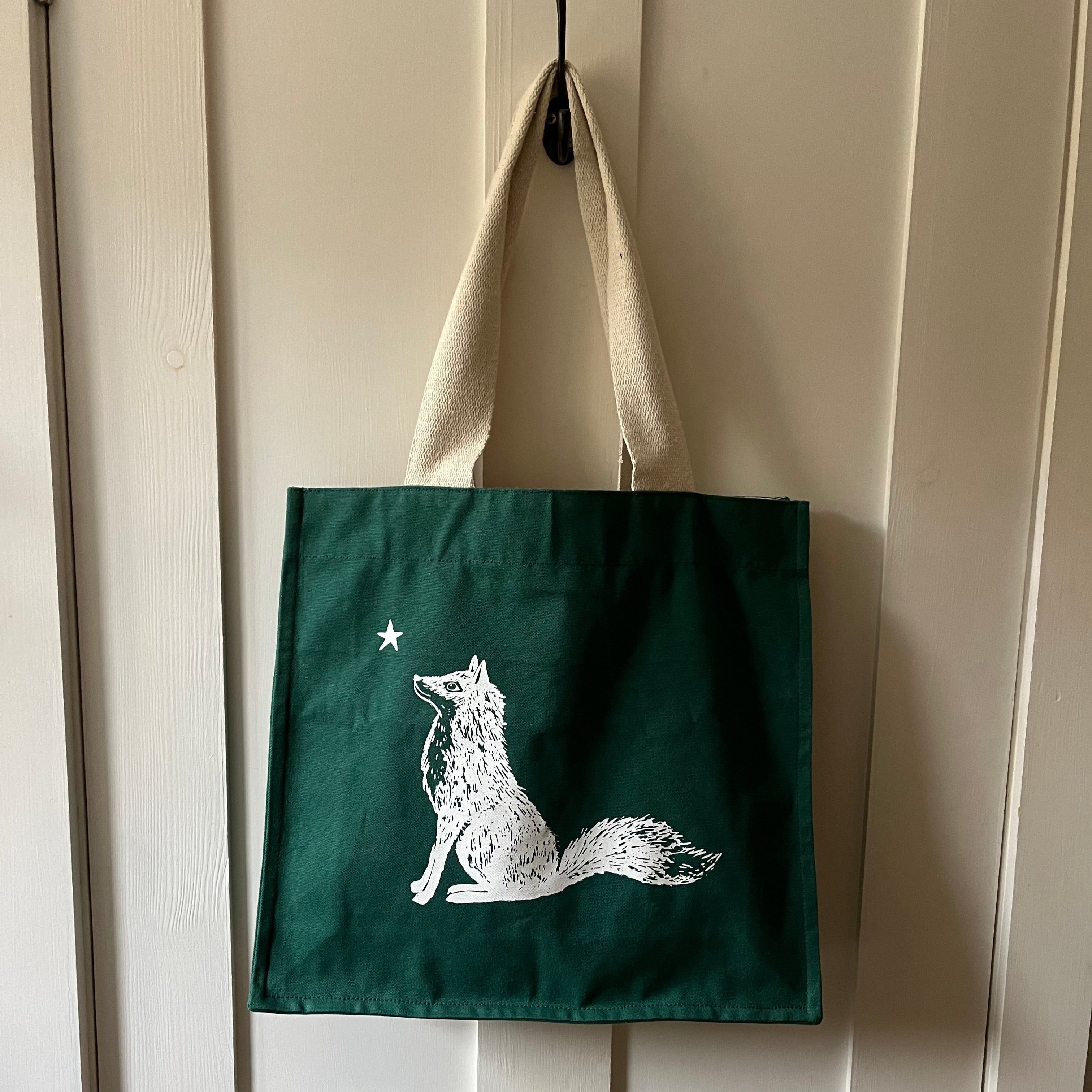 Woodland fox recycled cotton bag