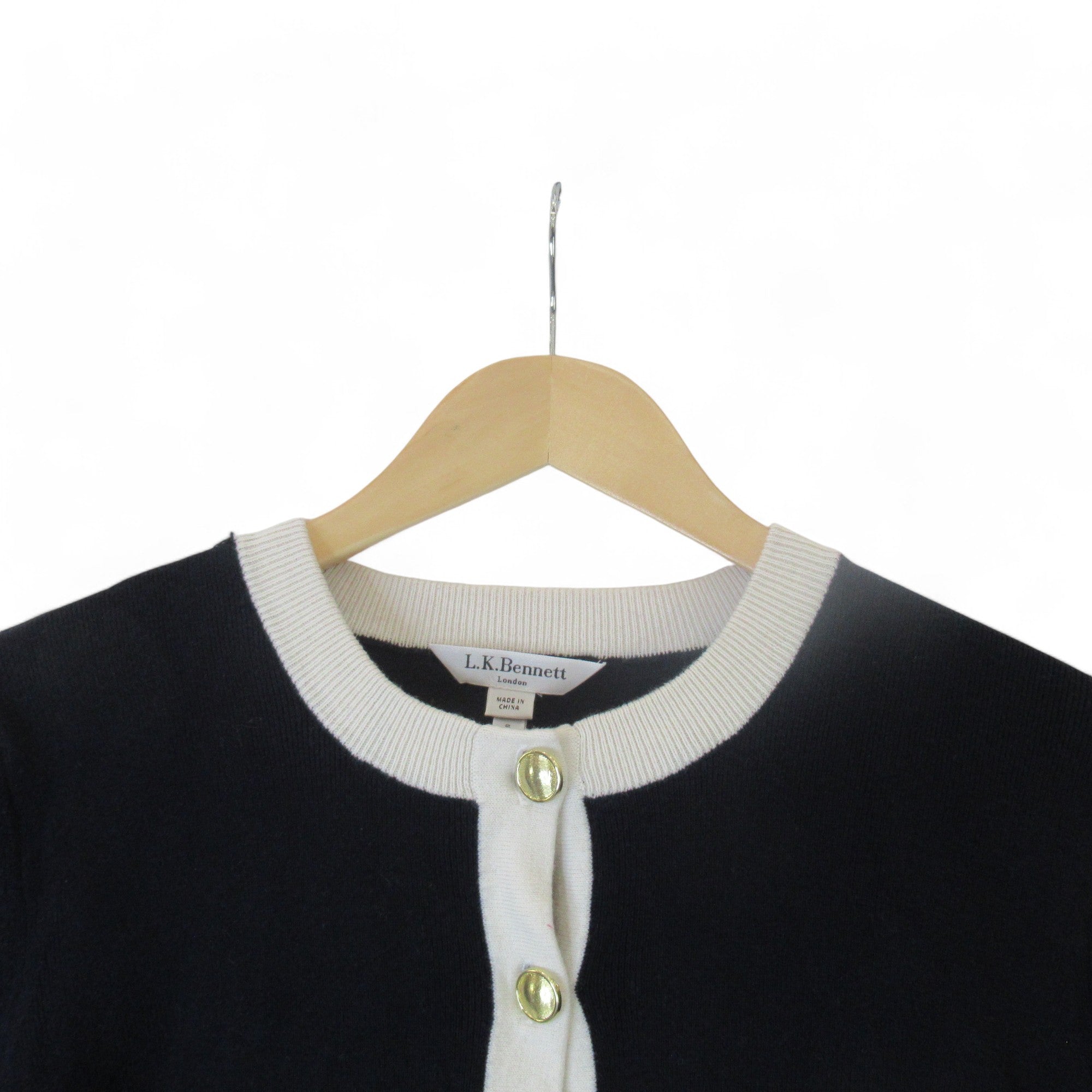 neckline image for L K Bennett Small Navy Cardigan Womenswear | Preloved 