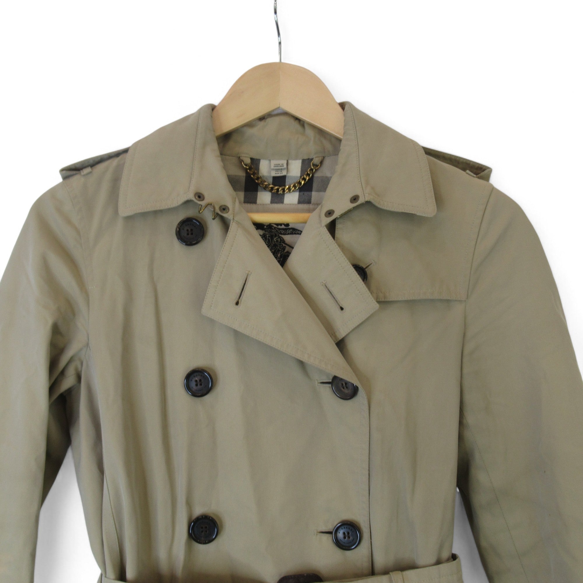 Burberry UK 6 Beige Vintage Trench Coat Womenswear Preloved