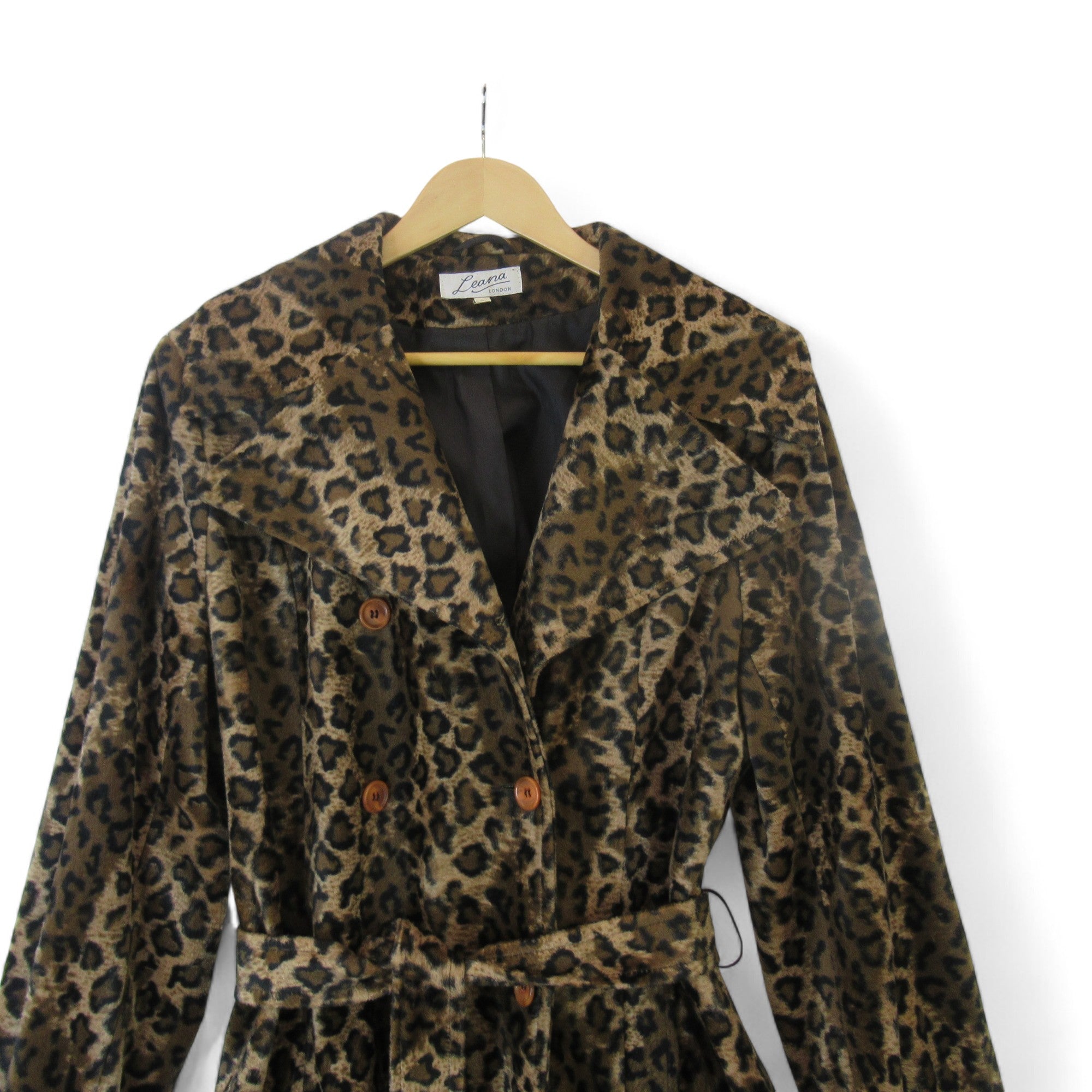 top image for Leana London Vintage UK 12 Leopard Print Coat Womenswear | Preloved 