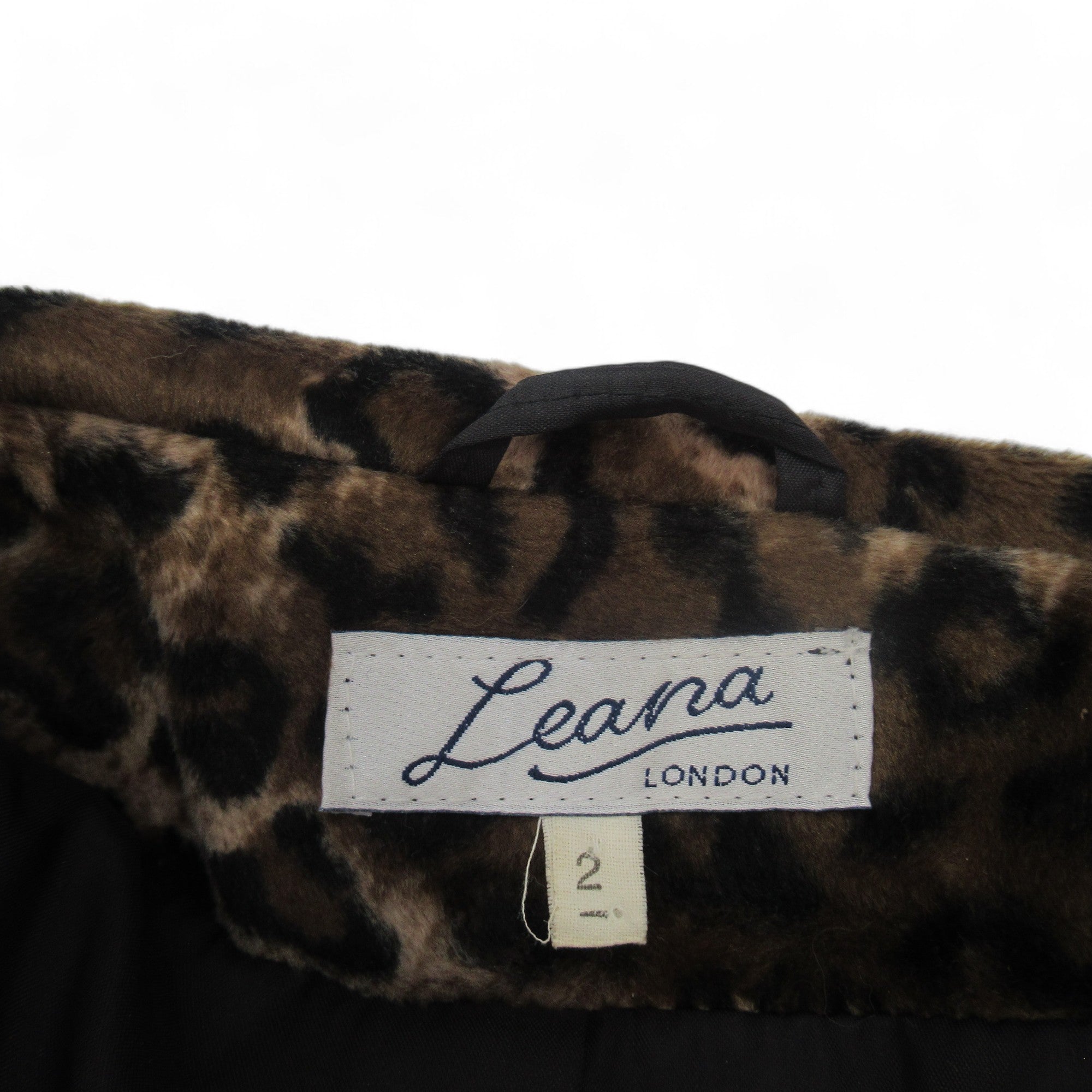 label image for Leana London Vintage UK 12 Leopard Print Coat Womenswear | Preloved 