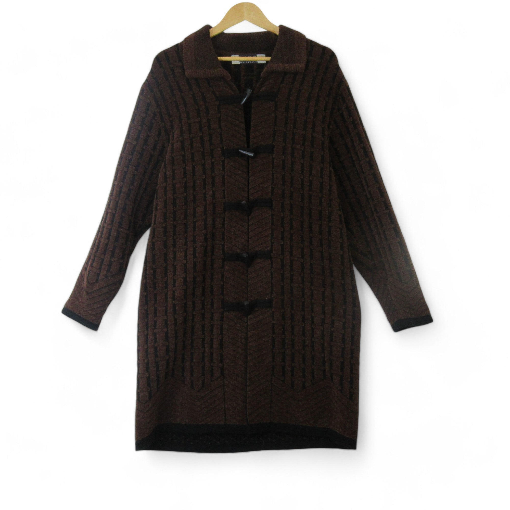 front image for Black Wood UK 16 Brown Toggle Vintage Cardigan Womenswear | Preloved 