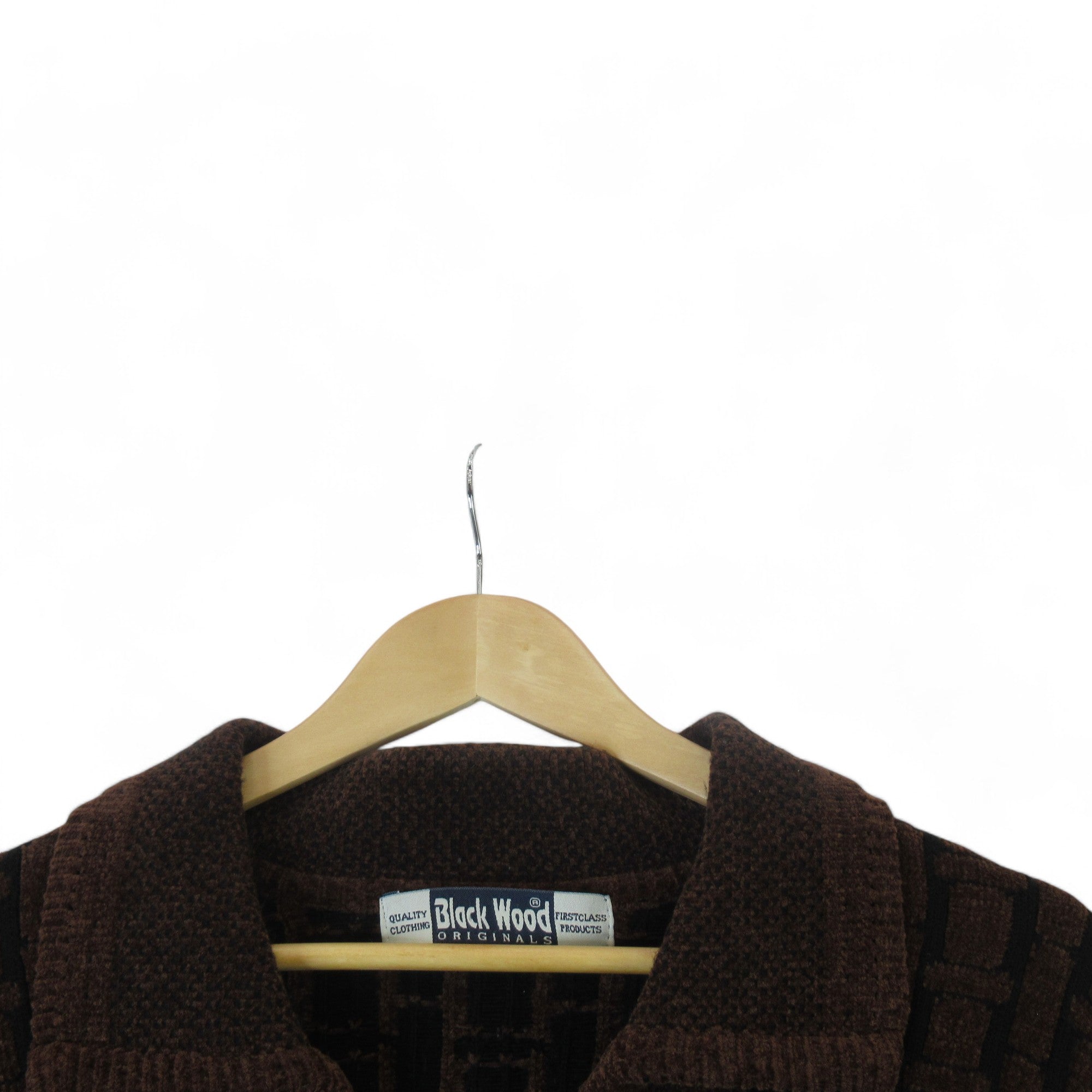 collar image for Black Wood UK 16 Brown Toggle Vintage Cardigan Womenswear | Preloved 