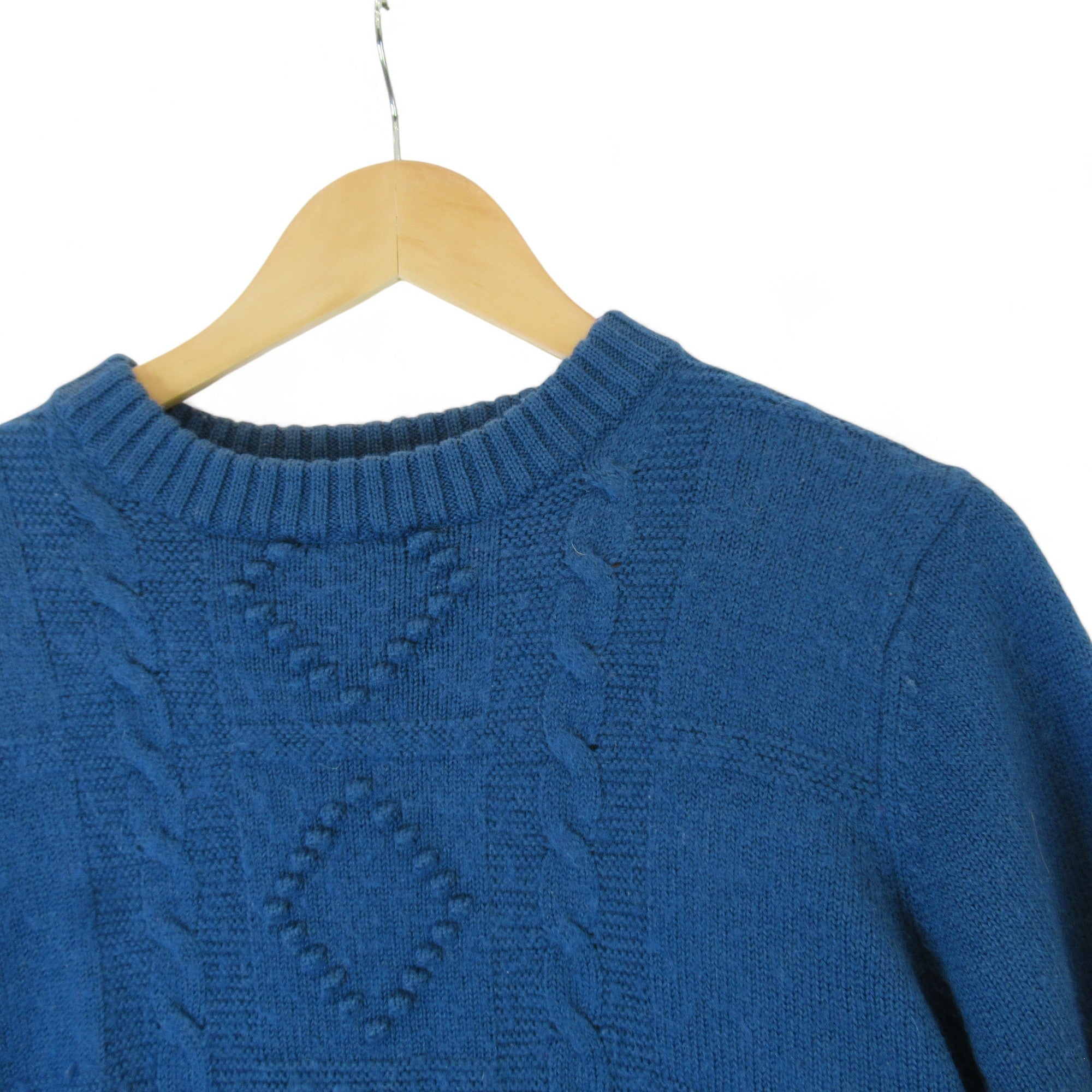 neck line image for Lady Laura Ireland Small Blue Vintage Jumper Womenswear | Preloved