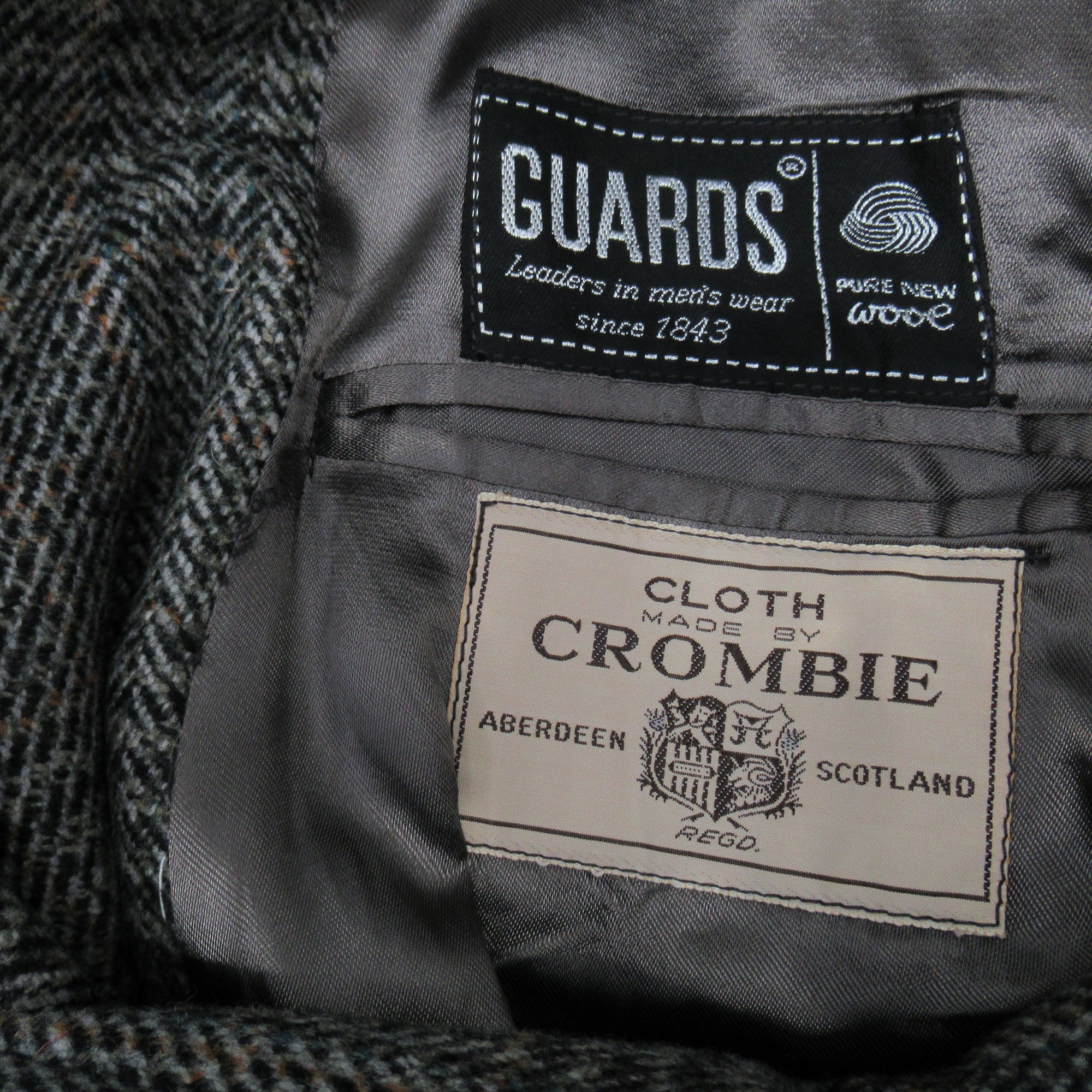 label image for Guards Medium Grey Black Vintage Overcoat Menswear | Preloved