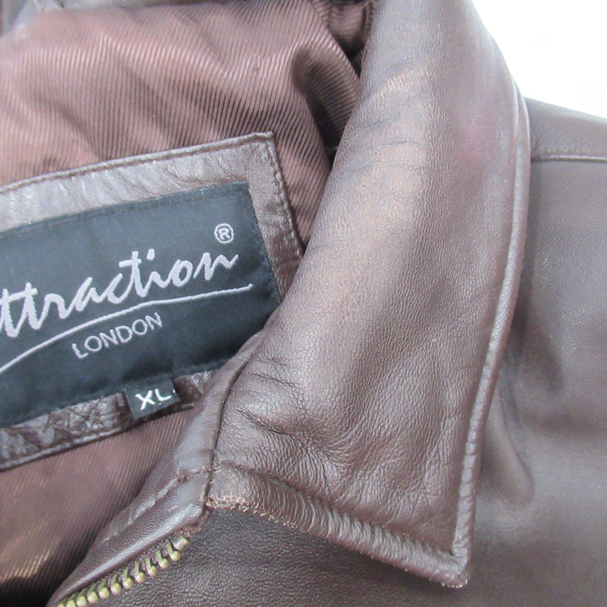 condition image for Marple Attraction XL Brown Vintage Jacket Leather Menswear | Preloved