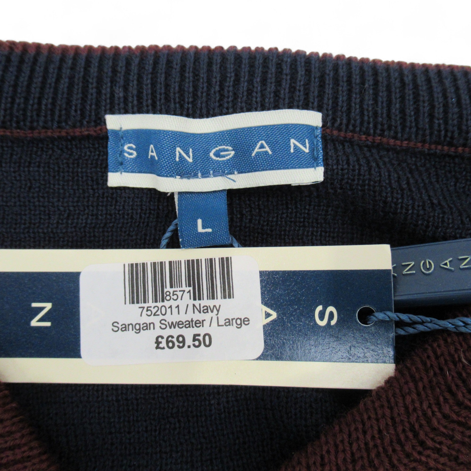 label image for Sangan Vintage Large Blue Burgundy Jumper Menswear | Preloved 