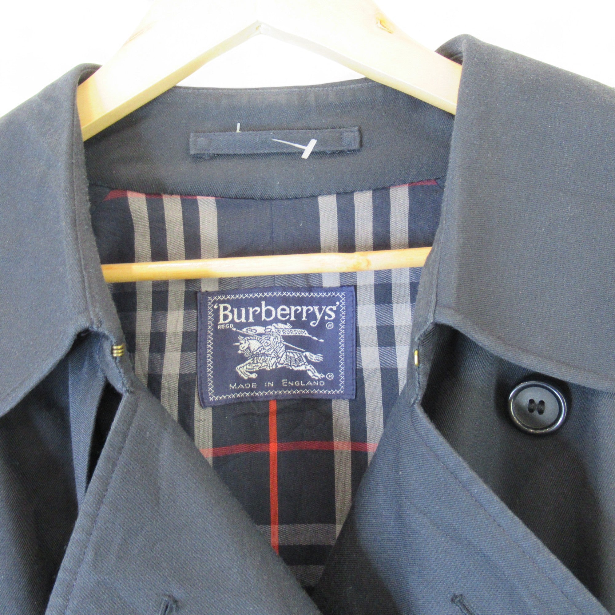 label image for Burberrys London 54 Reg Blue Vintage Trench Coat Menswear | Preloved 