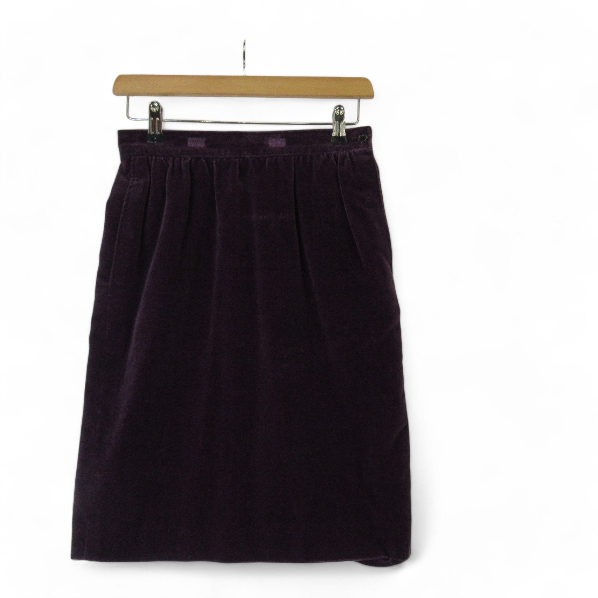 front image for Ungarc Parallele Paris UK 10 Purple Velvet Vintage Skirt Womenswear | Preloved 