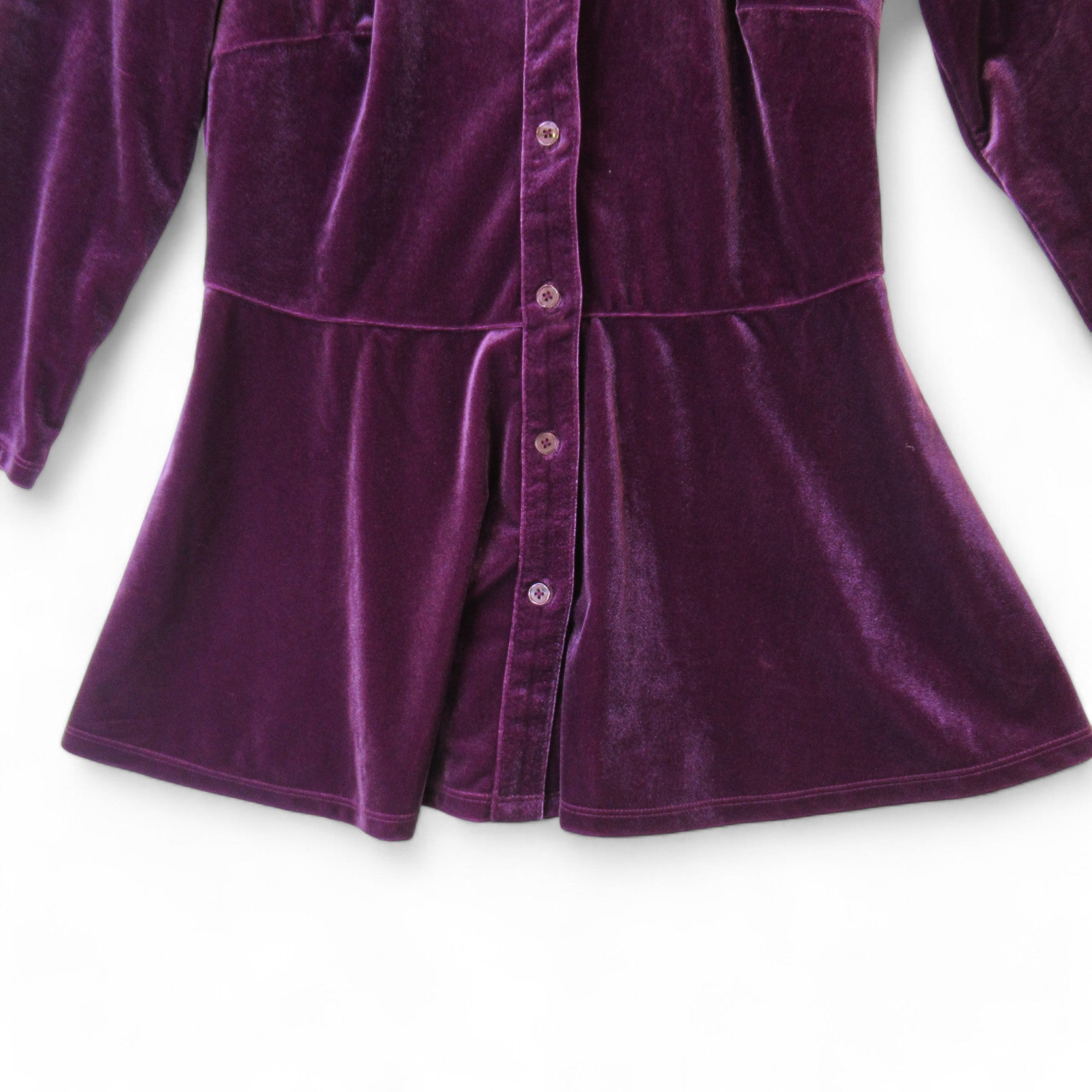 bottom image for Isaac Mizrahi Vintage XS Purple Velvet Shirt Womenswear | Preloved 