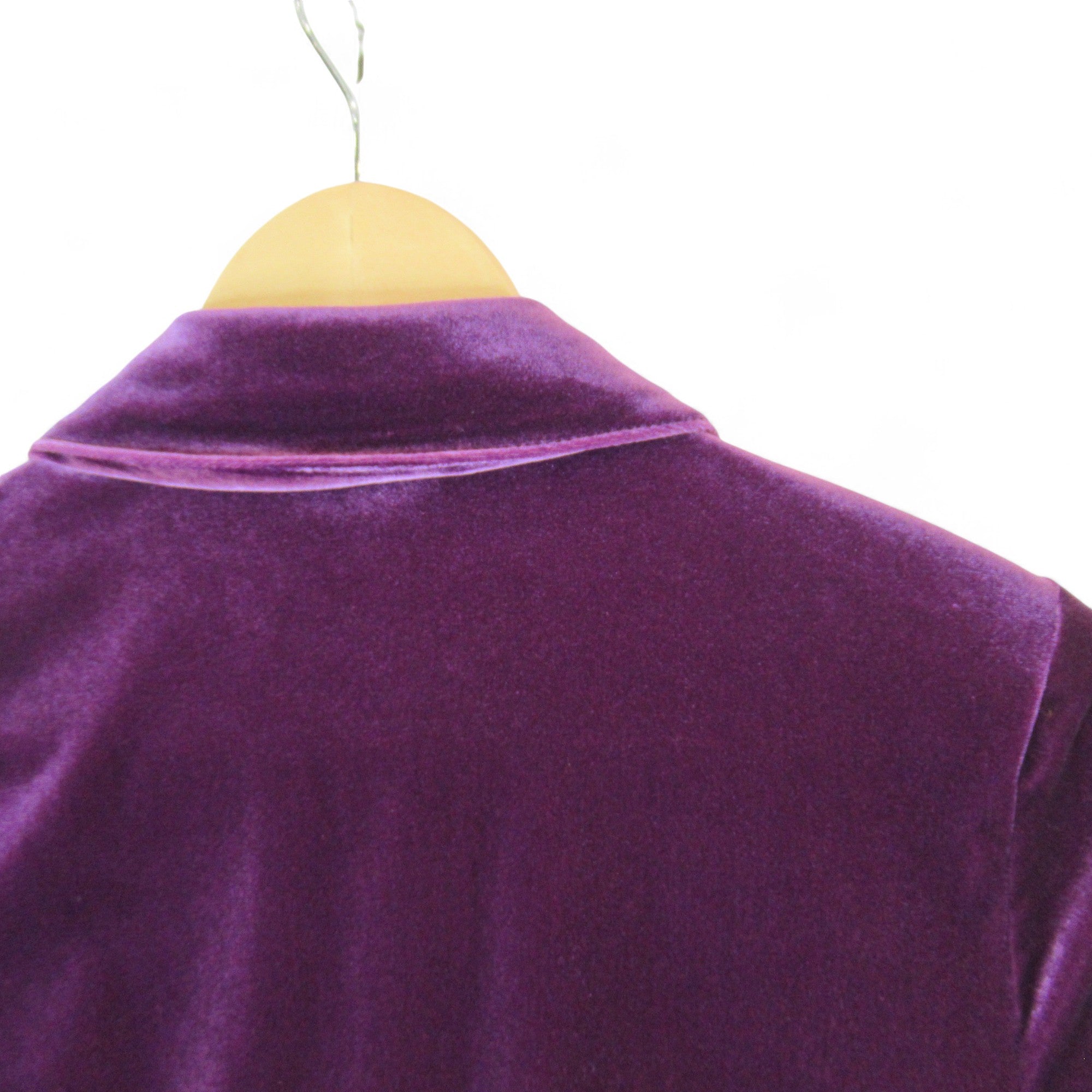 shoulder image for Isaac Mizrahi Vintage XS Purple Velvet Shirt Womenswear | Preloved 