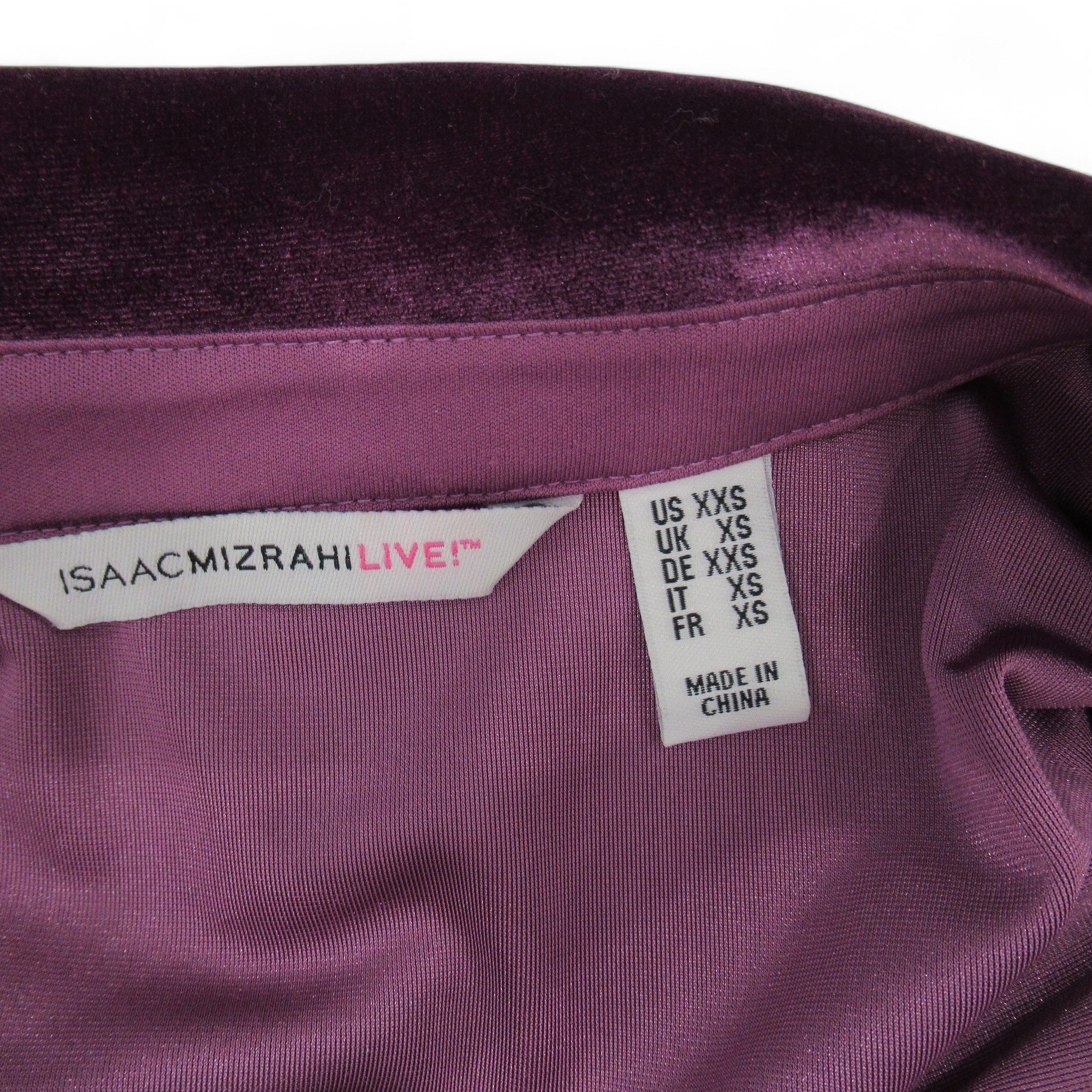 label image for Isaac Mizrahi Vintage XS Purple Velvet Shirt Womenswear | Preloved 