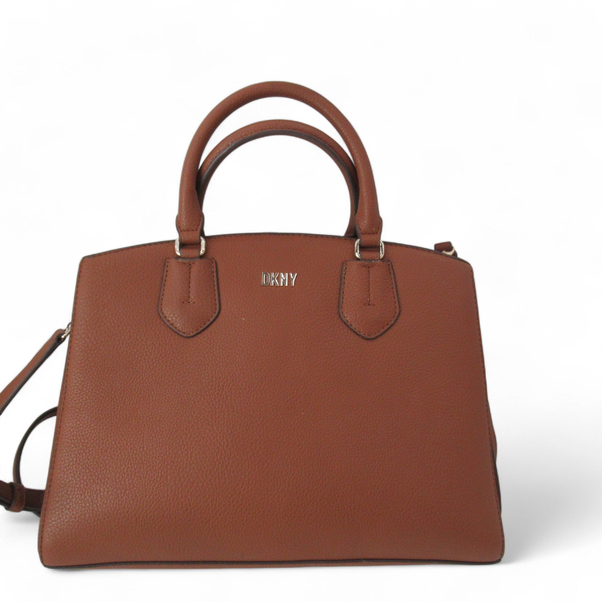 front image for DKNY Brown Handbag Faux Leather Womenswear | Preloved 