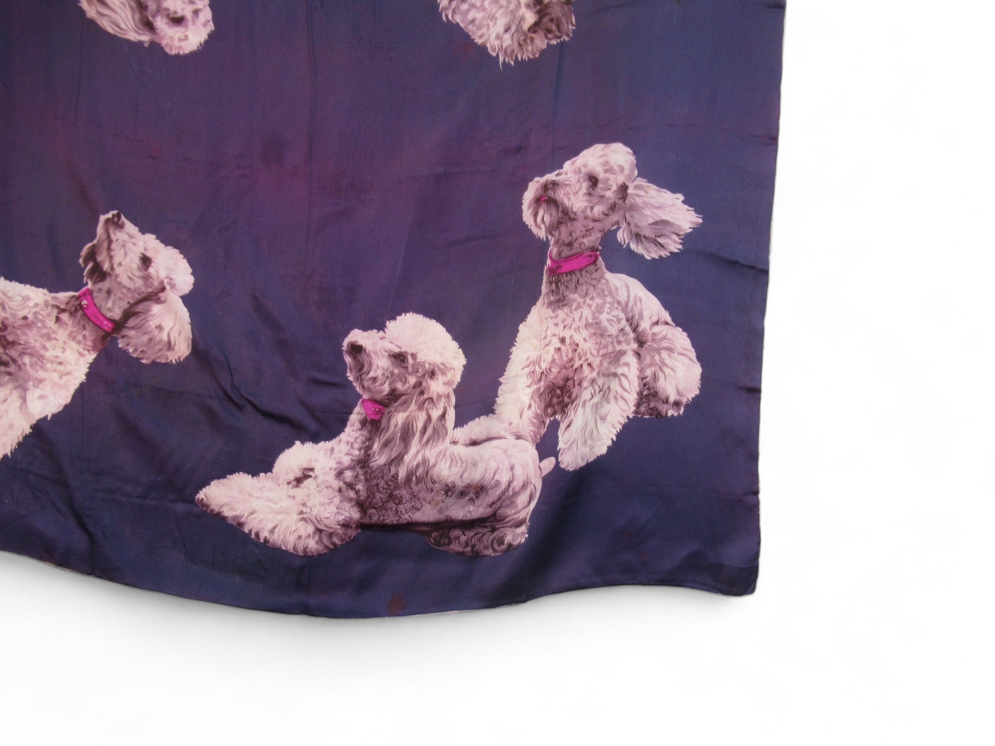 Corner image for Poodle Dog Square Scarf Vintage Womenswear | Preloved