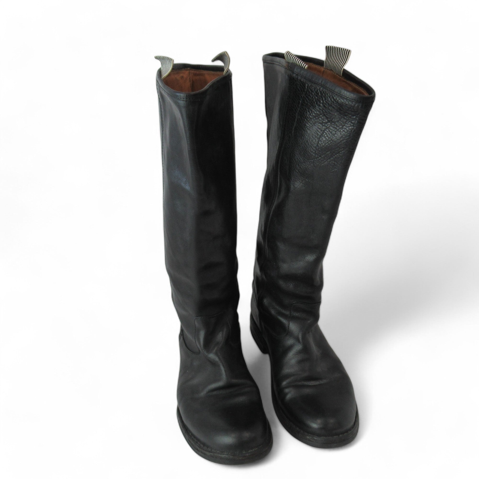 front image for Fiorentii Baker UK 6 Black Leather Tall Boots Womenswear | Preloved 