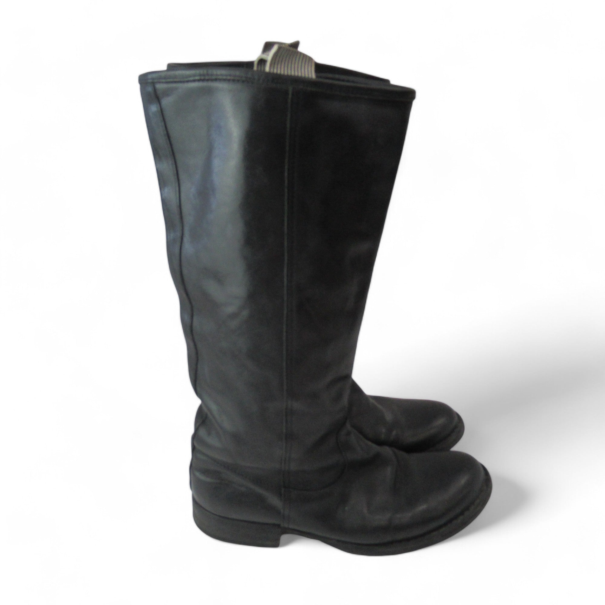 side image for Fiorentii Baker UK 6 Black Leather Tall Boots Womenswear | Preloved 