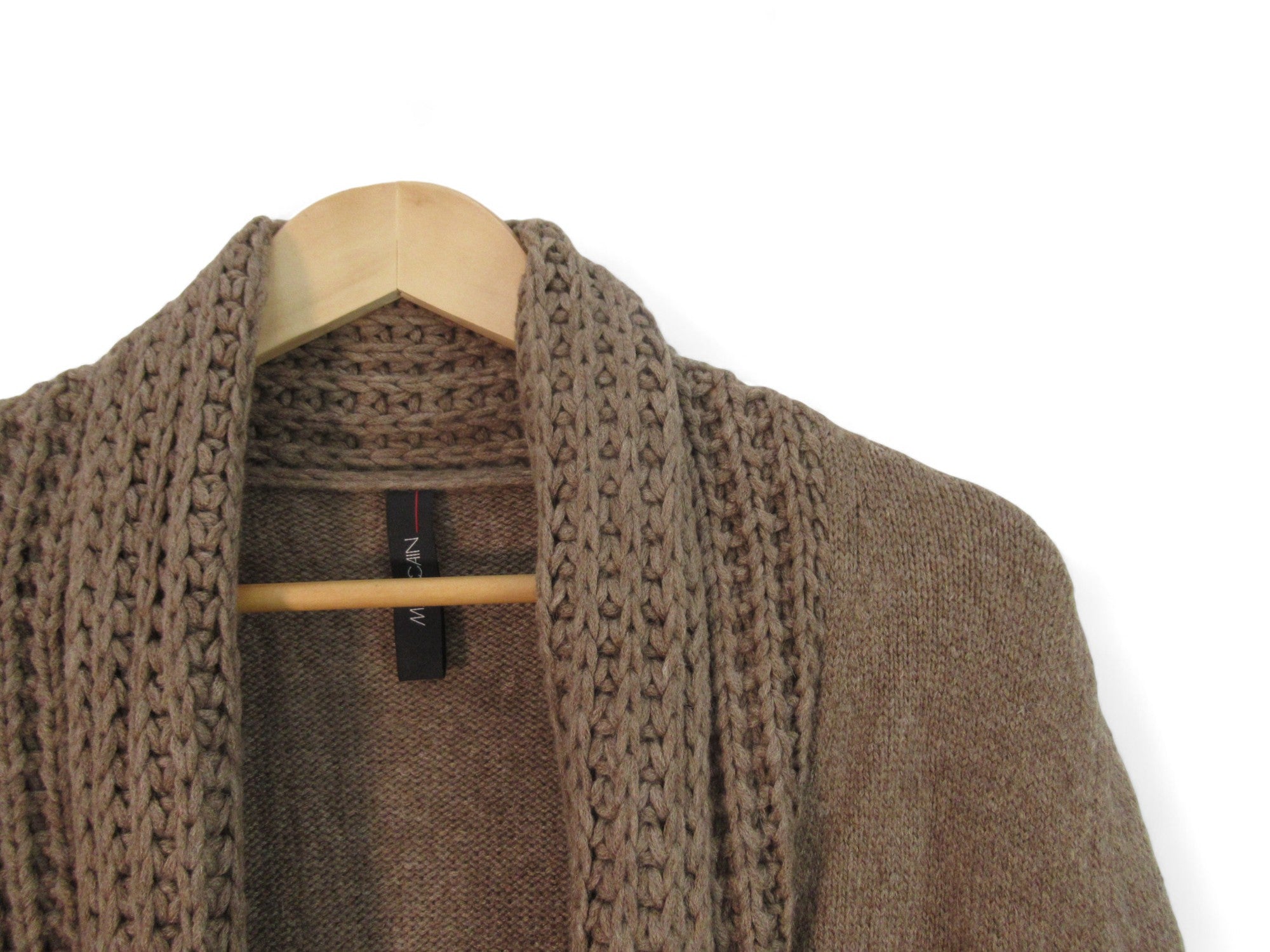 Close up Front image for Marc Cain UK 12 Brown Alpaca Wool Cardigan Womenswear | Preloved