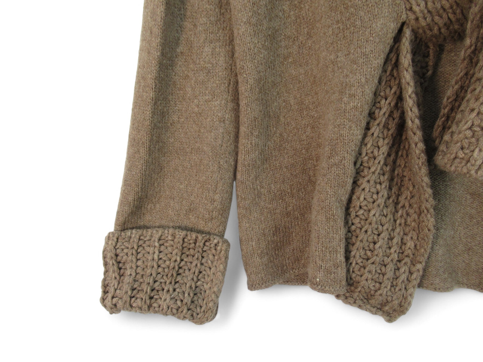 Sleeve cuff image for Marc Cain UK 12 Brown Alpaca Wool Cardigan Womenswear | Preloved