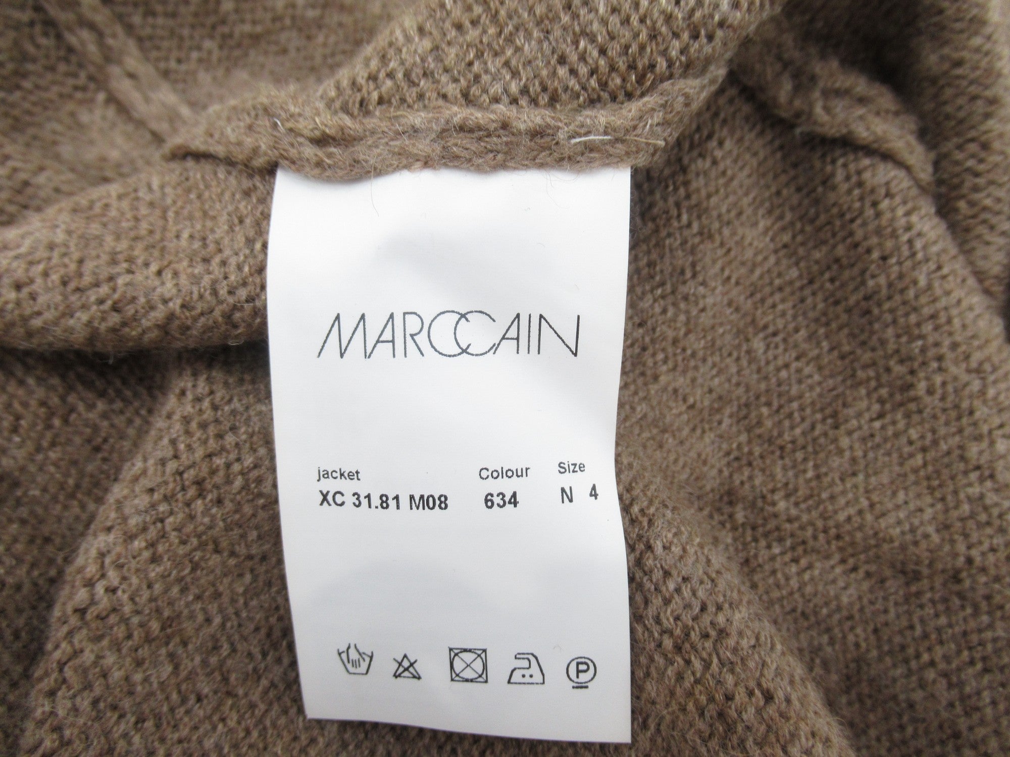 Care label image for Marc Cain UK 12 Brown Alpaca Wool Cardigan Womenswear | Preloved